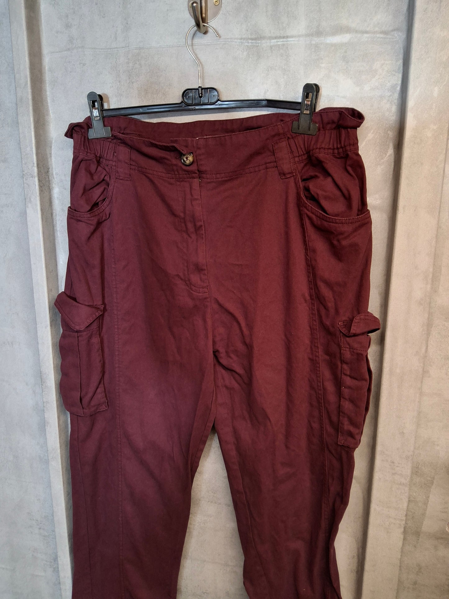 Autonomy Purple Relaxed Cargo Trousers β Size M (UK size 14/16) β 100% Cotton