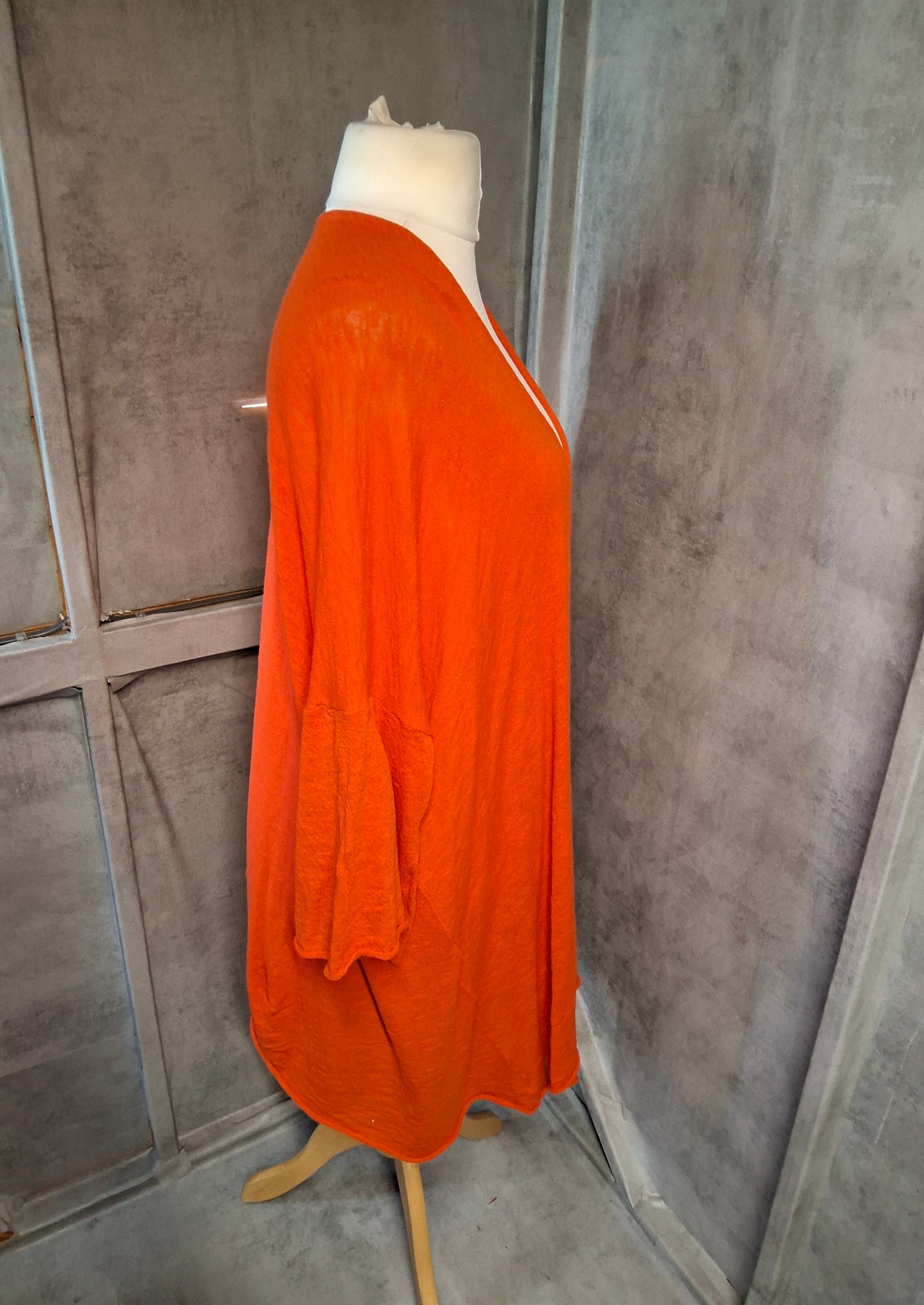 Zara Burnt Orange Oversized Midi Cardigan – Size S (UK size 8–12) – Bold Layering Essential