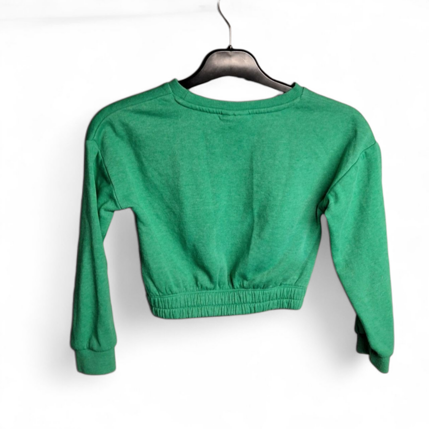 Matalan Green Cropped Jumper β Girls 8 Years β Cotton & Polyester β Paris Graphic