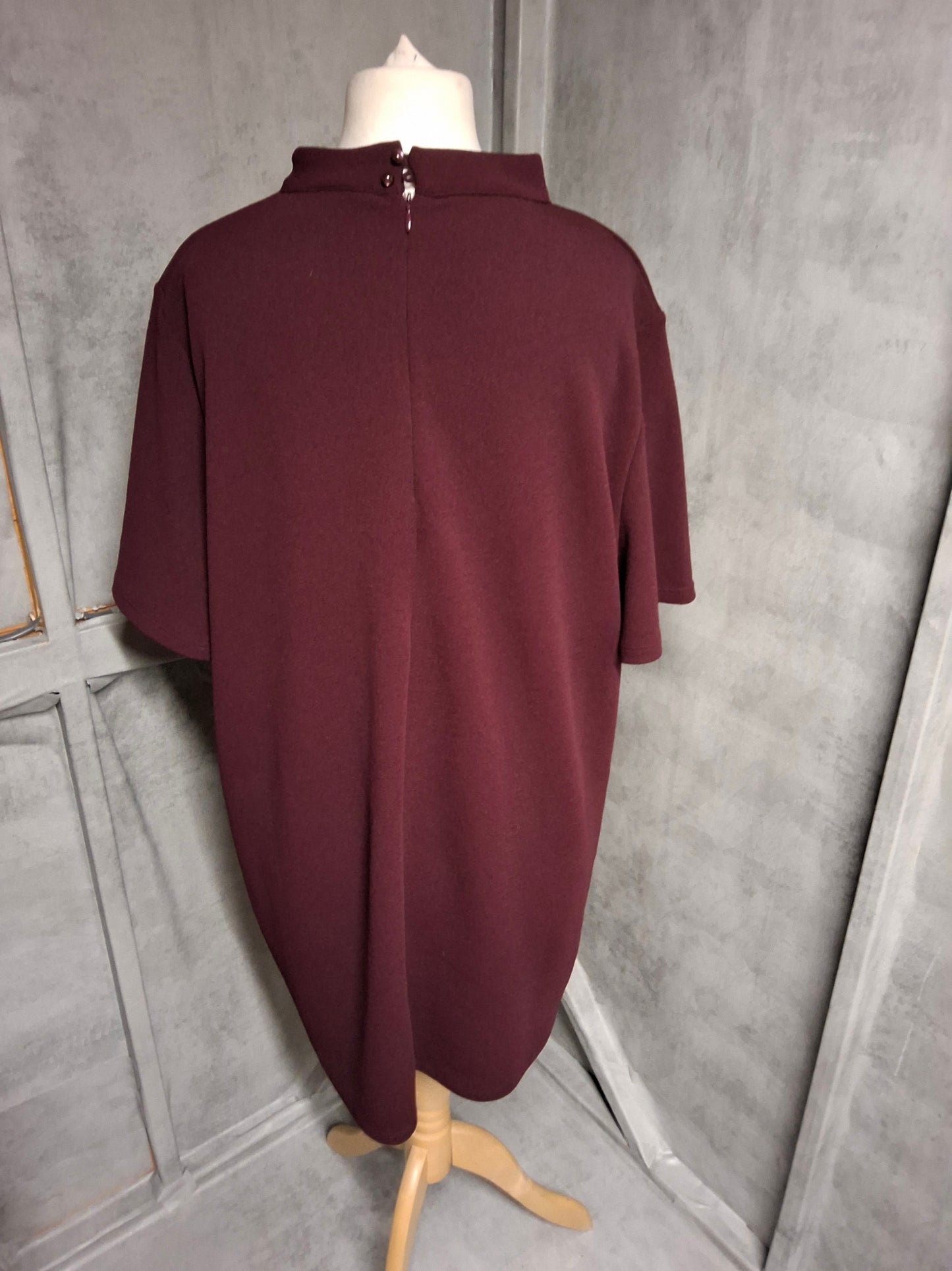 F&F Burgundy Choker Neck Tunic Dress – Size 20