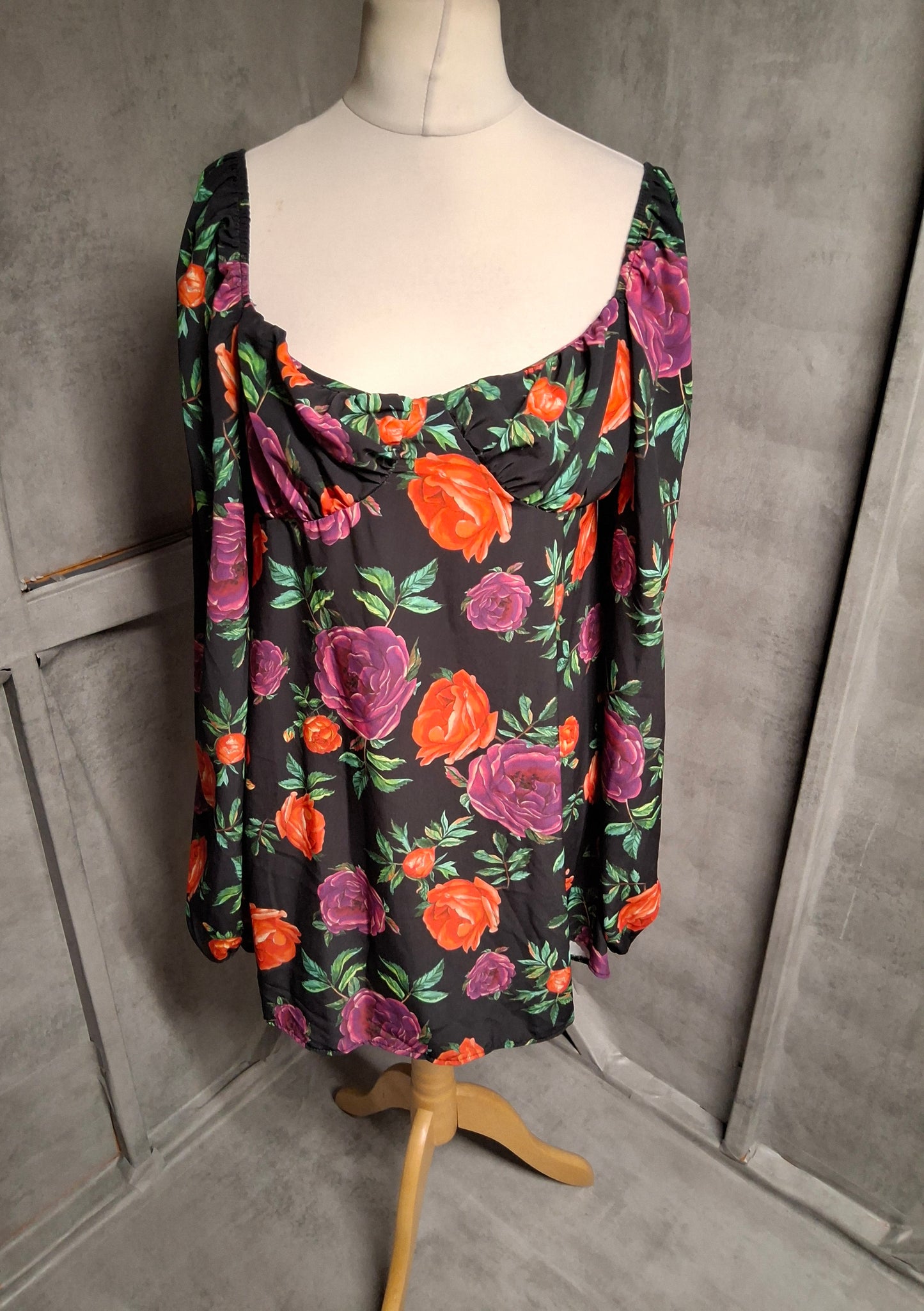 Missguided Black & Multicolour Floral Mini Dress β Size 12 β BNWT