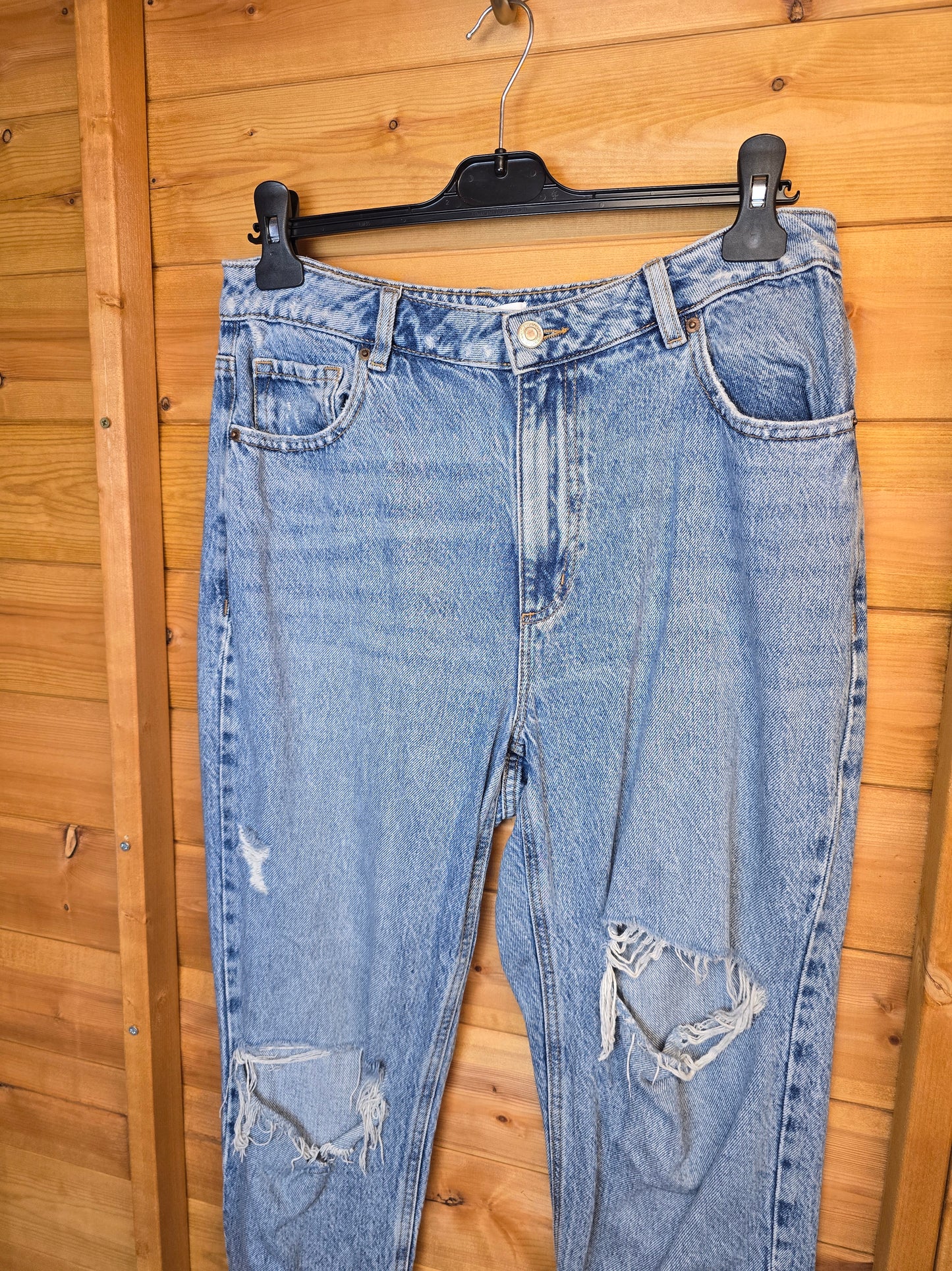 Dynamite ‘Claudia’ Light Blue Slim Jeans Size 8 – High Waisted, Distressed, 29” Waist, Ripped