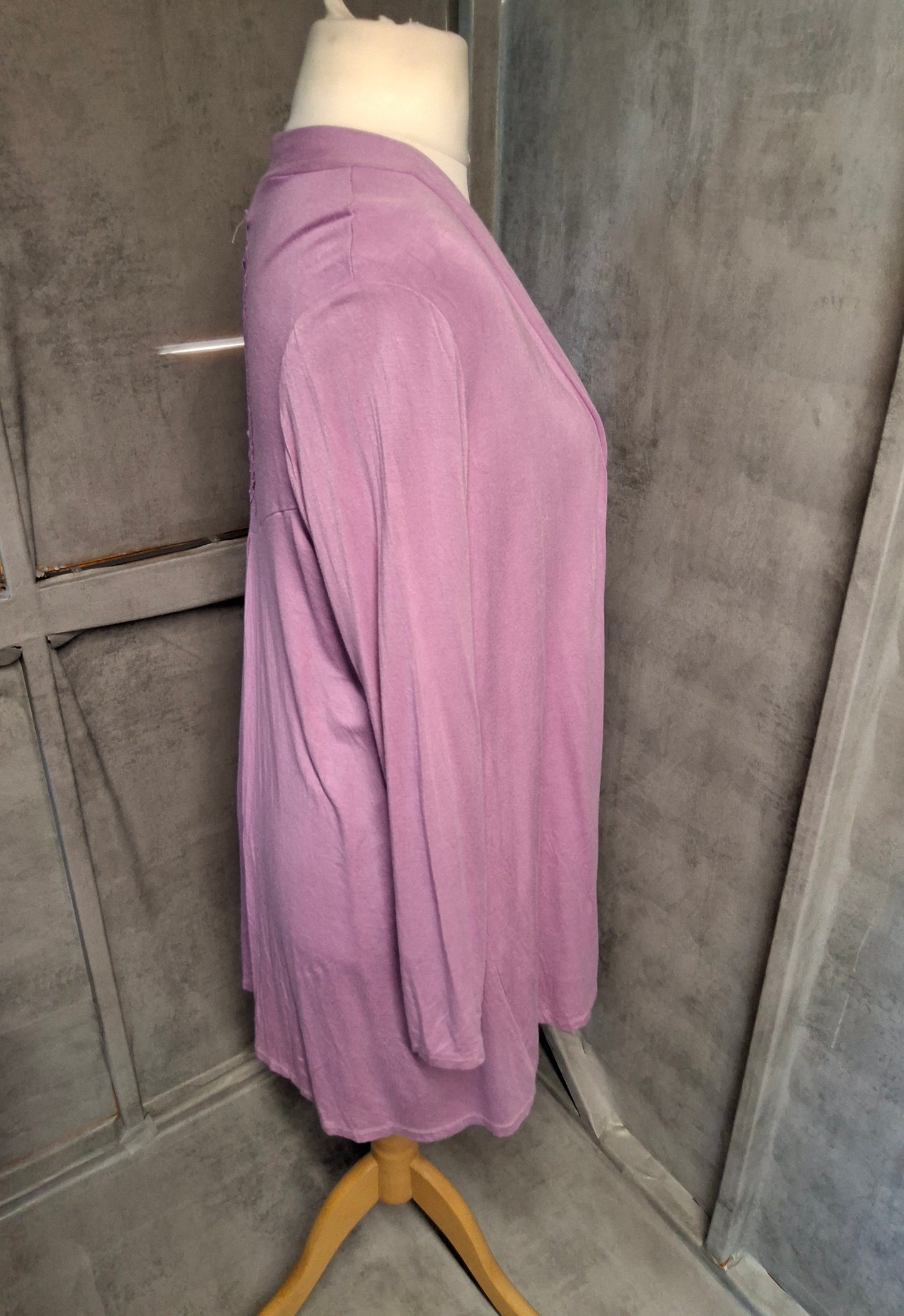 Antthony Lilac Open Cardigan β Size M (Fits UK size 14/16) β Stretch Rayon Blend