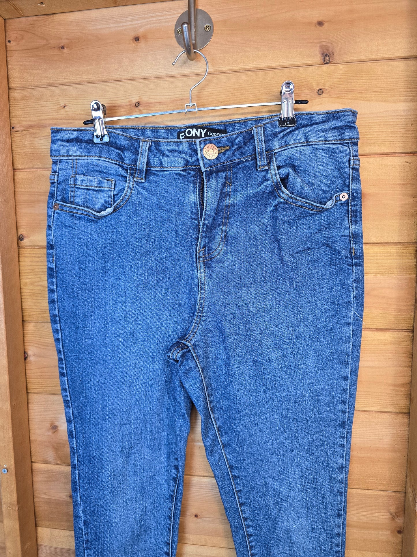 š George 'Ebony' High-Waisted Blue Skinny Jeans ā Size 12