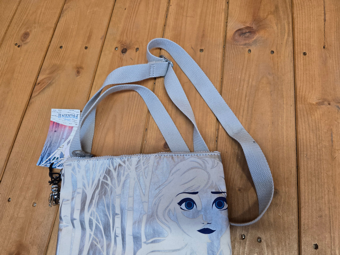 Kipling Frozen 2 Silver Shoulder Bag – Kids, Zip Close, Charm, New with Tags, 9"x7"