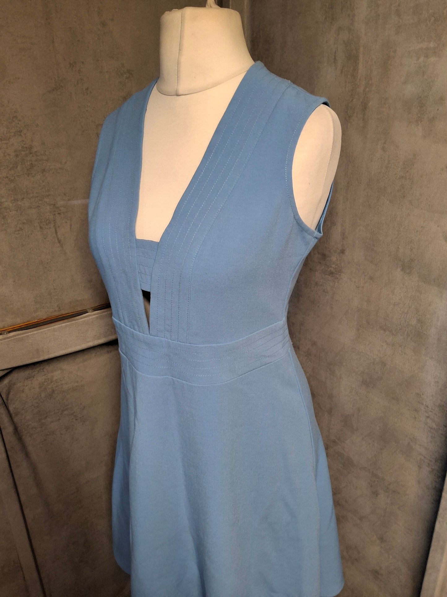 Topshop Blue Sleeveless Knee-Length Dress – Size 12 – NWT RRP £48