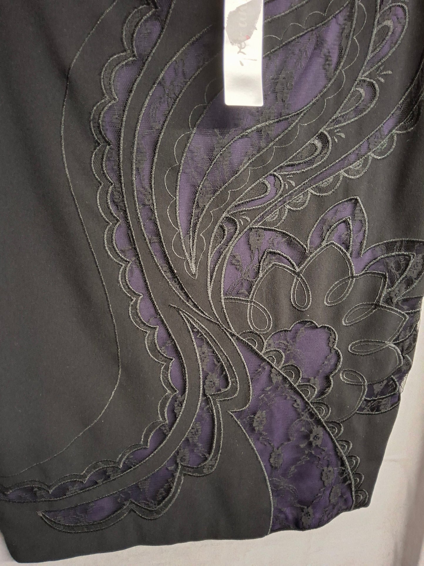 Per Una Black & Purple Lace A-Line Skirt ā Size 12 ā NWT RRP Ā£45