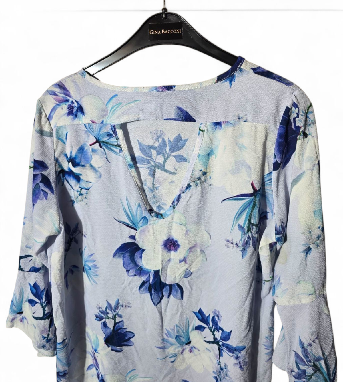 Quiz light blue floral 3/4 sleeve top size 12