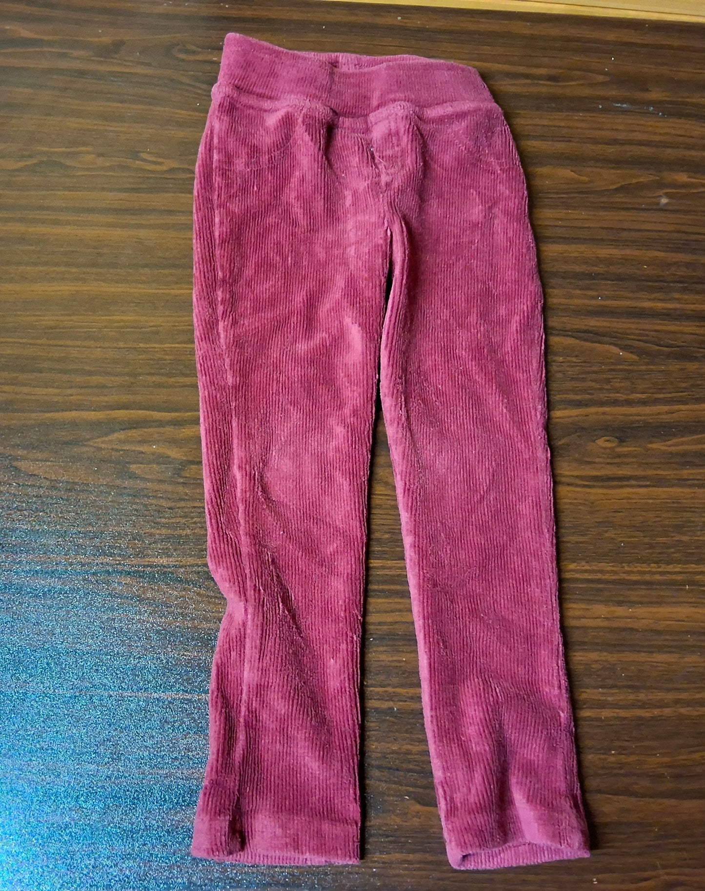 Nutmeg Burgundy Ribbed Leggings – Girls 2–3 Years – Cotton Blend
