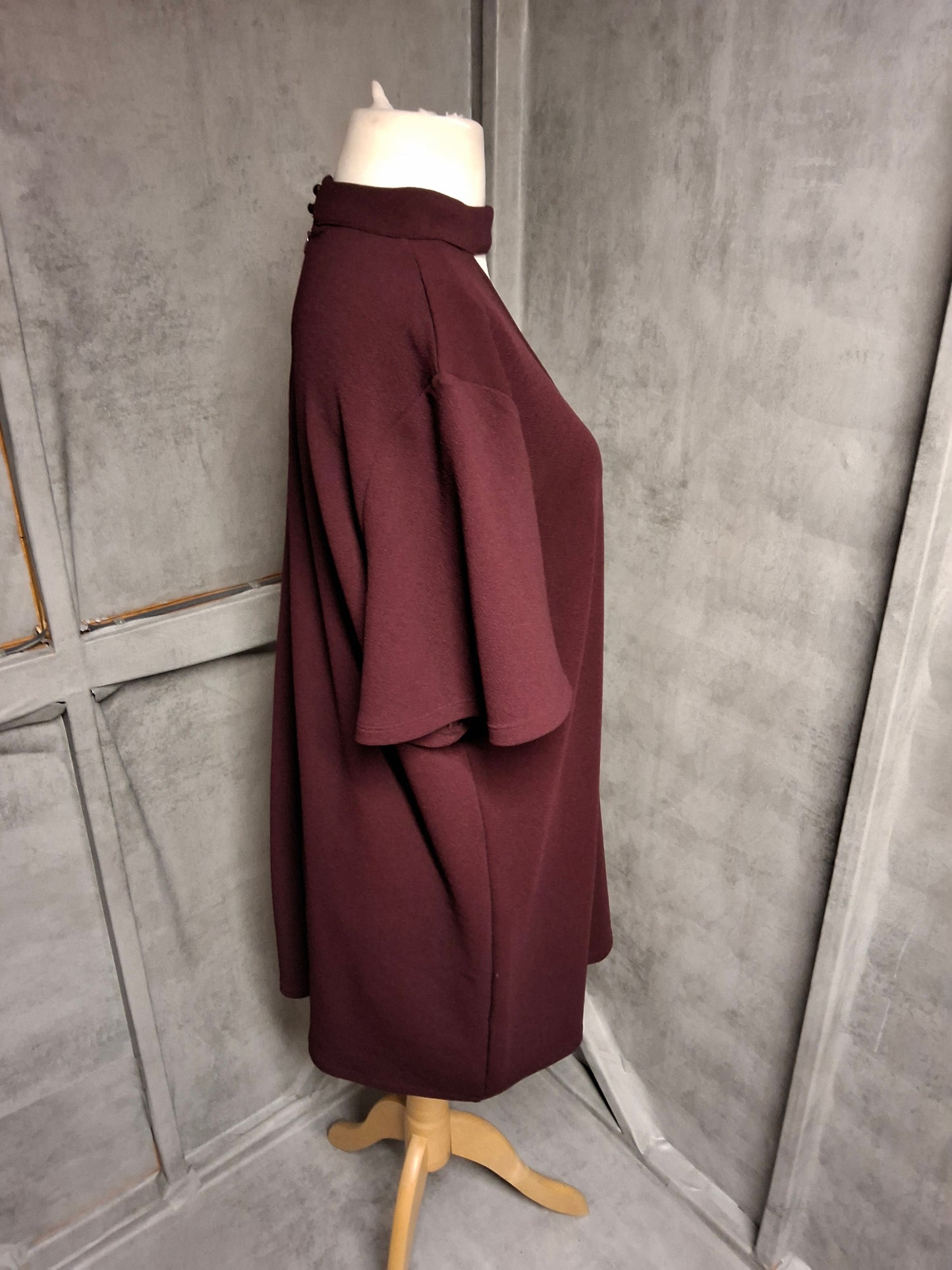 F&F Burgundy Choker Neck Tunic Dress – Size 20