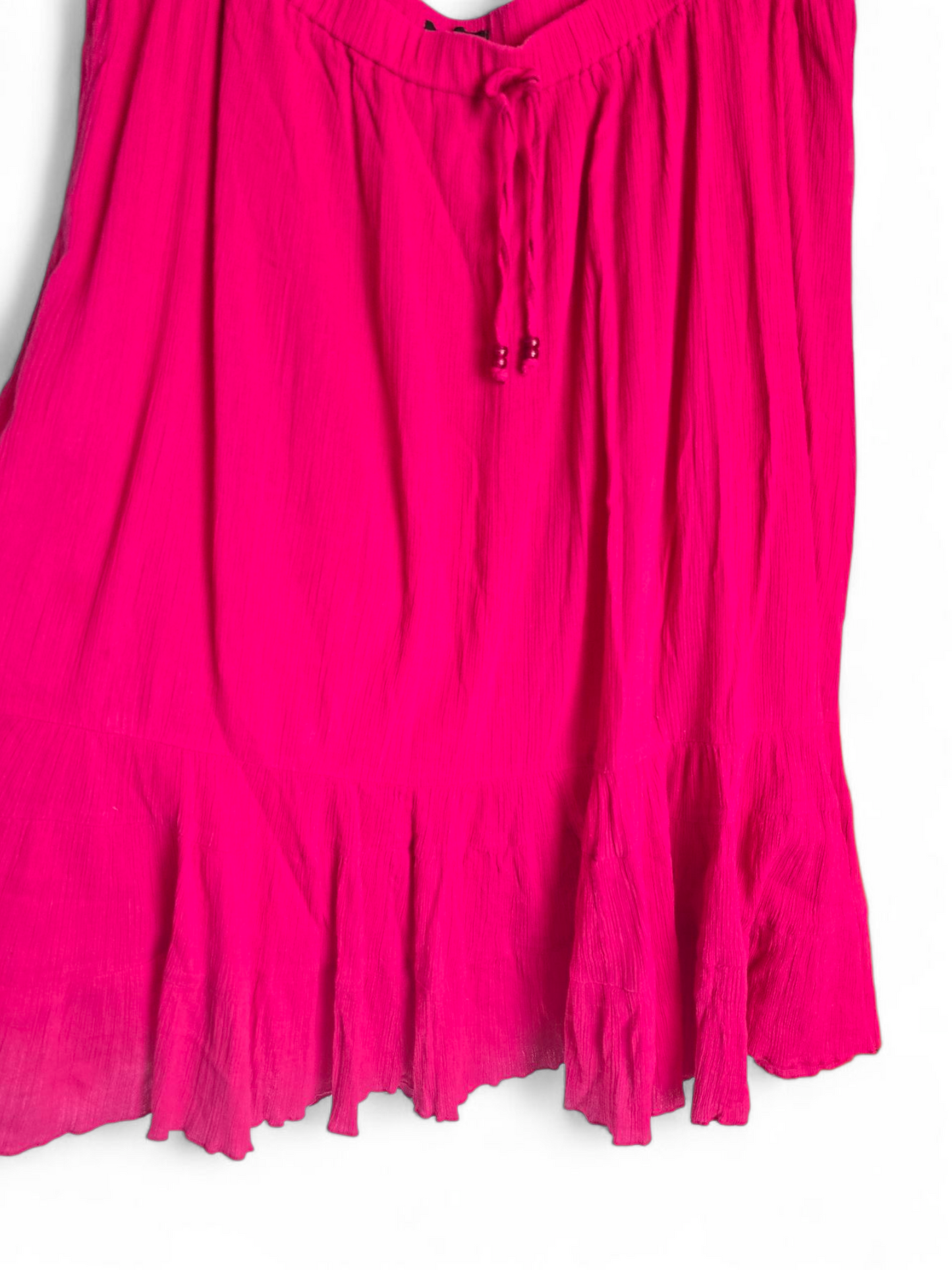 Rogers & Rogers Pink Flared Lined Midi Skirt Size 24 – 100% Cotton, Elasticated Waist