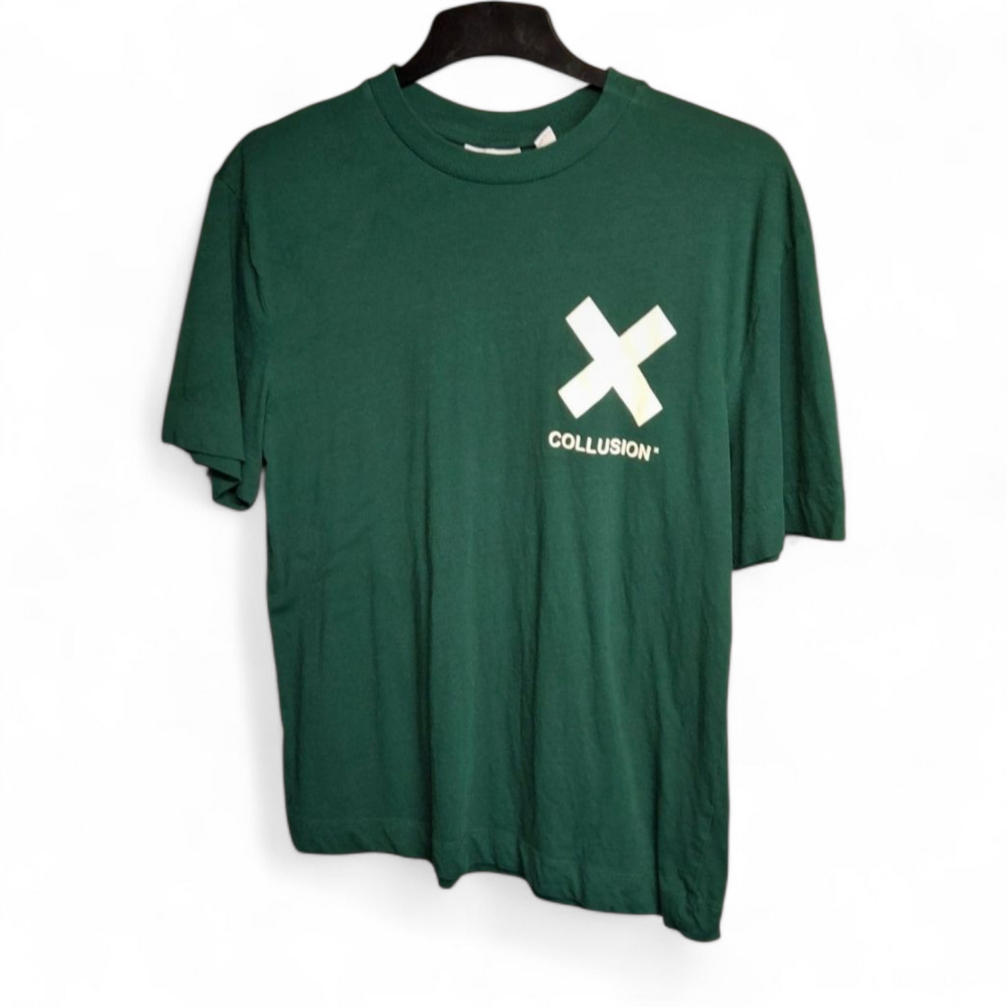 Collusion Dark Green Logo T-Shirt – Men’s Size M – 100% Cotton Streetwear Tee