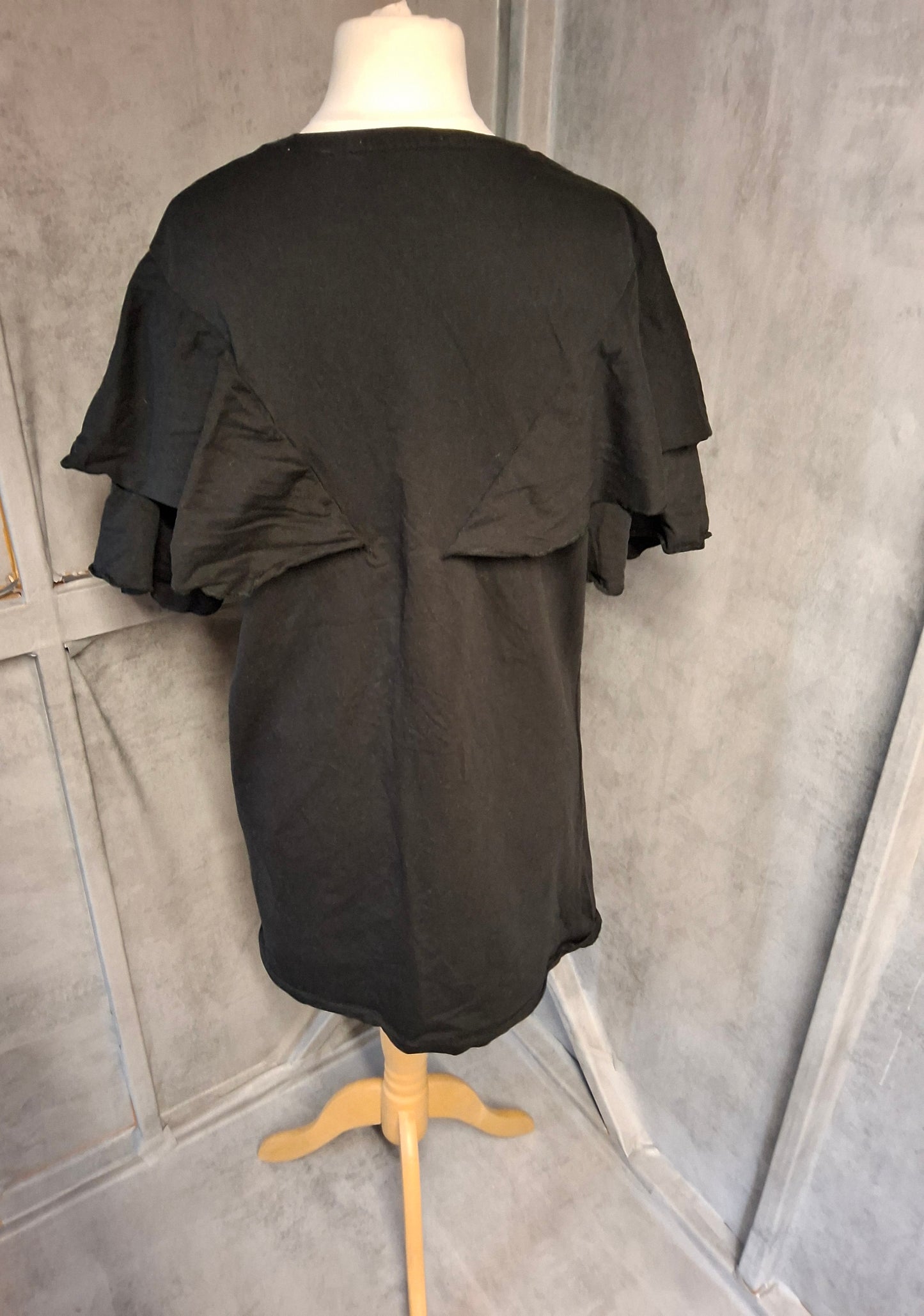 Zara Black Cotton T-Shirt Mini Dress – Euro L – UK size 12/14 Fit – 100% Cotton