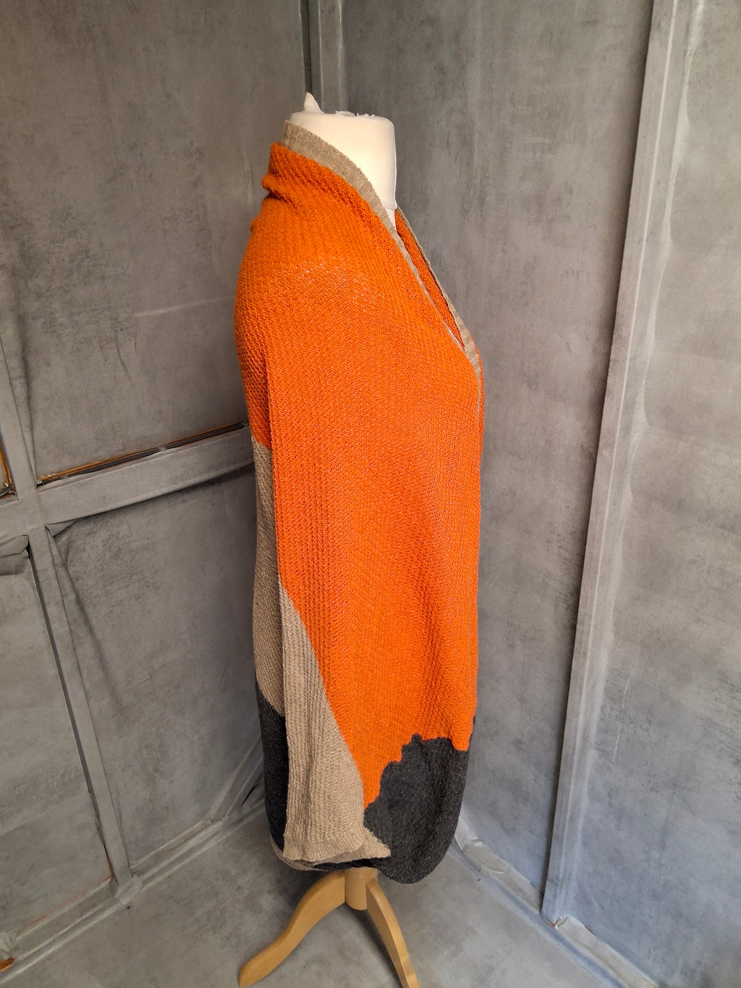 Shein Colourblock Knitted Shrug β Size XL (fits UK 14+) β Oversized Cosy Layer