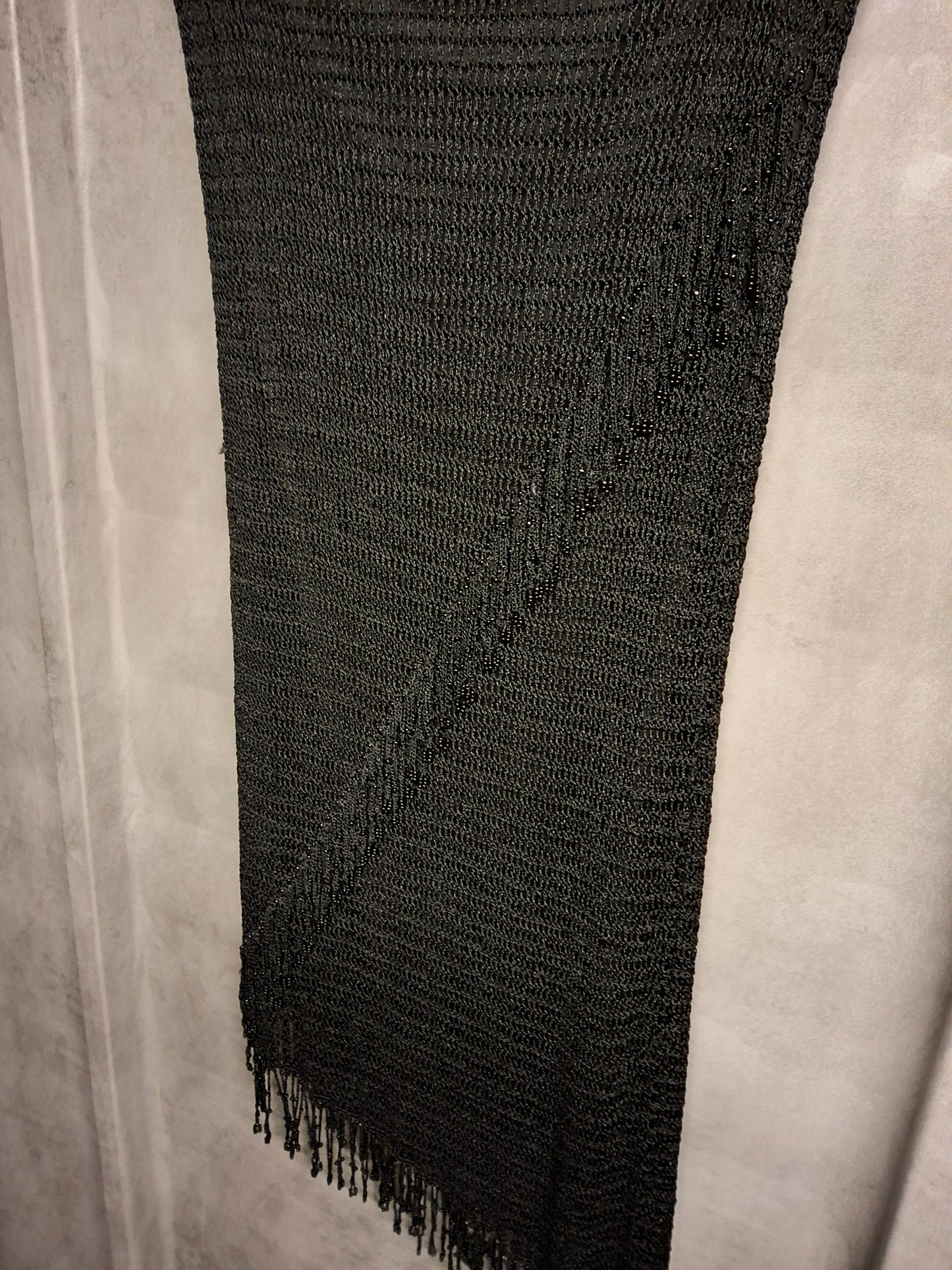 Y2K Dorothy Perkins Black Crochet Fringe Skirt – Size 12 – Festival Vibes 🖤