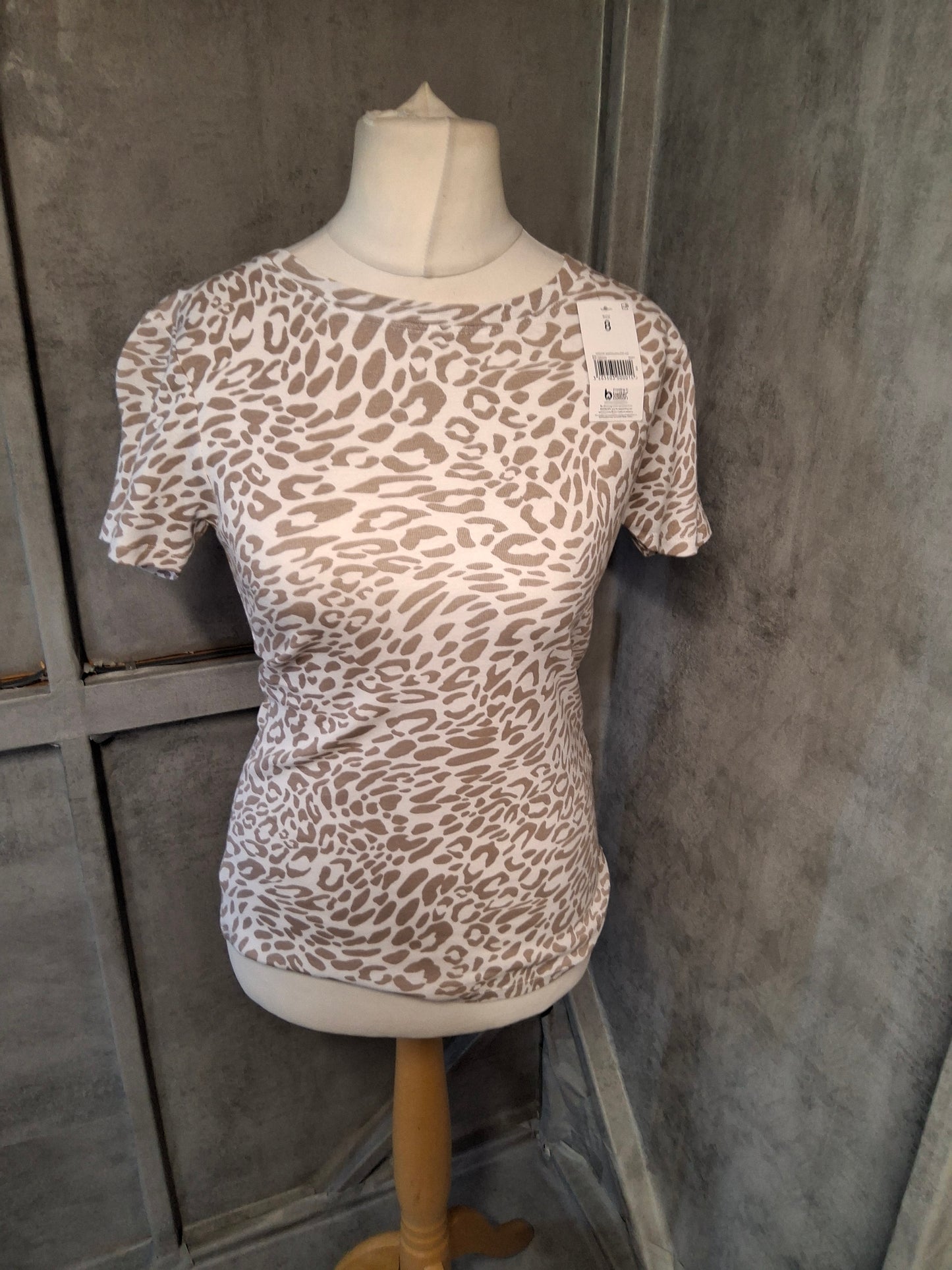 Matalan Animal Print Cotton T-Shirt – Size 8 – NWT Leopard Vibes