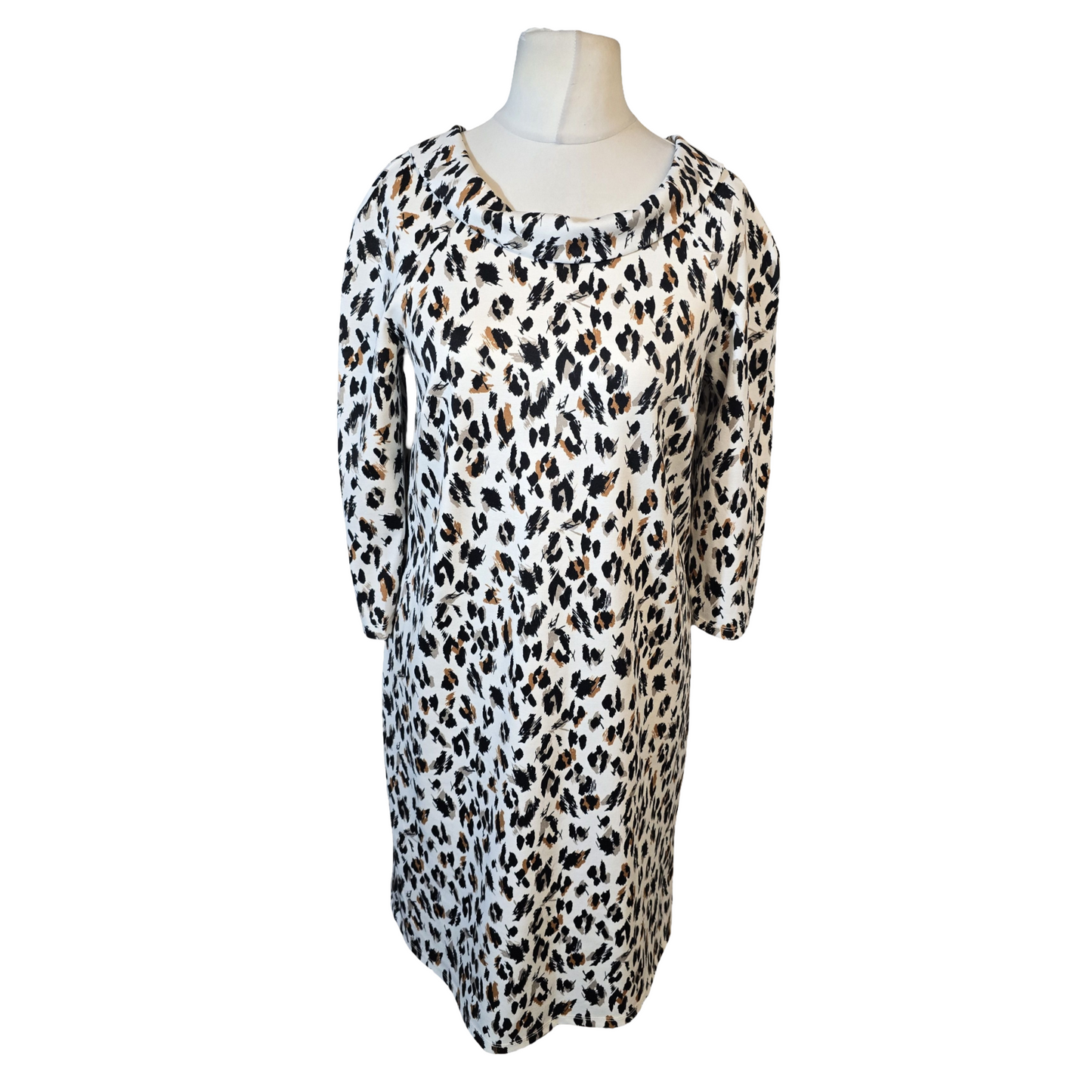 Tu Cream Animal Print A-Line Dress – Size 12