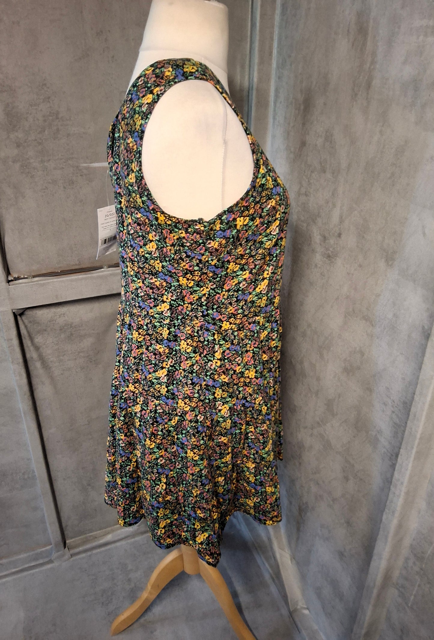 Next Floral Button-Front Dress – Size 12 – Linen Blend – NWT