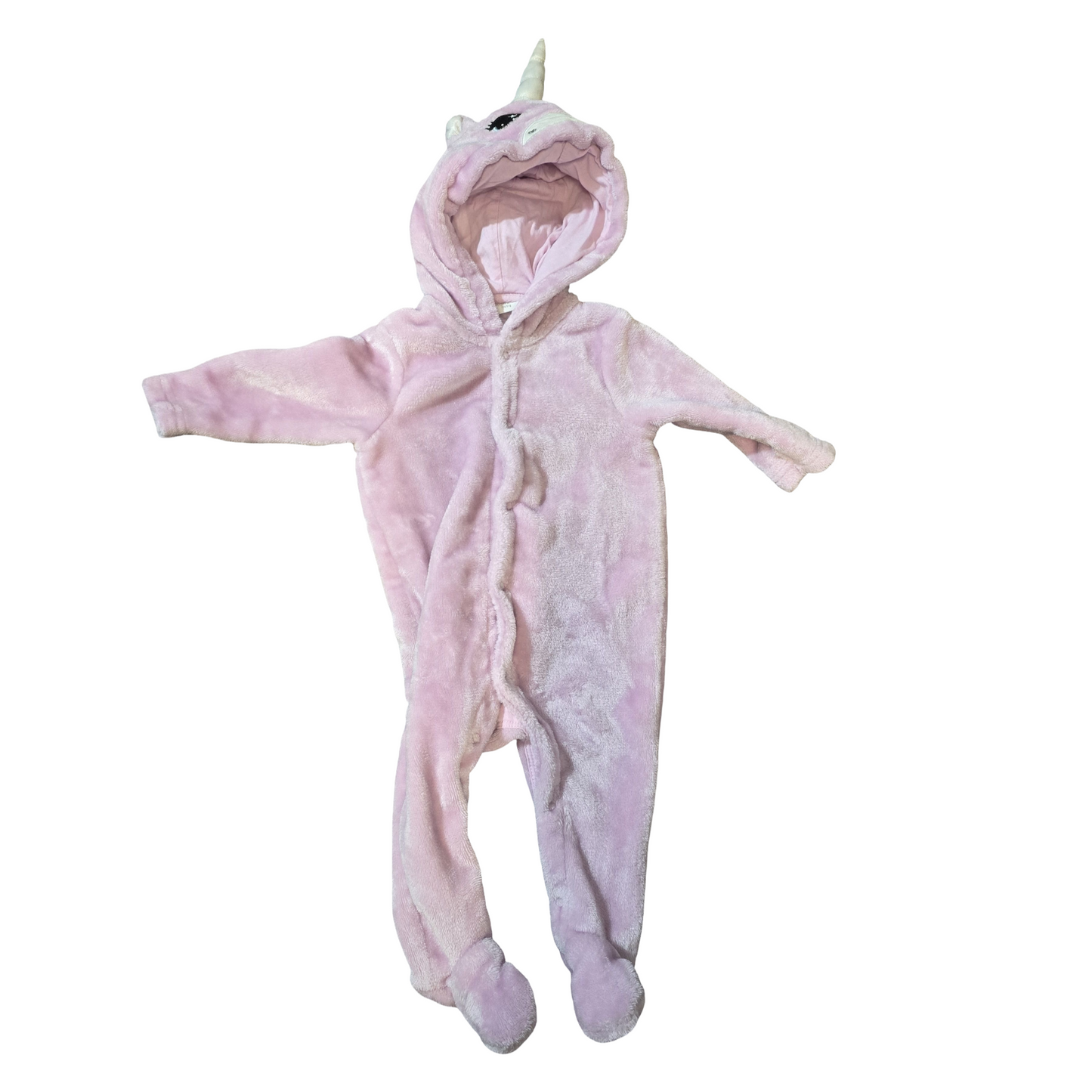 Bluezoo Girls Fluffy Pink Unicorn Bodysuit ā 3ā6 Months ā Polyester
