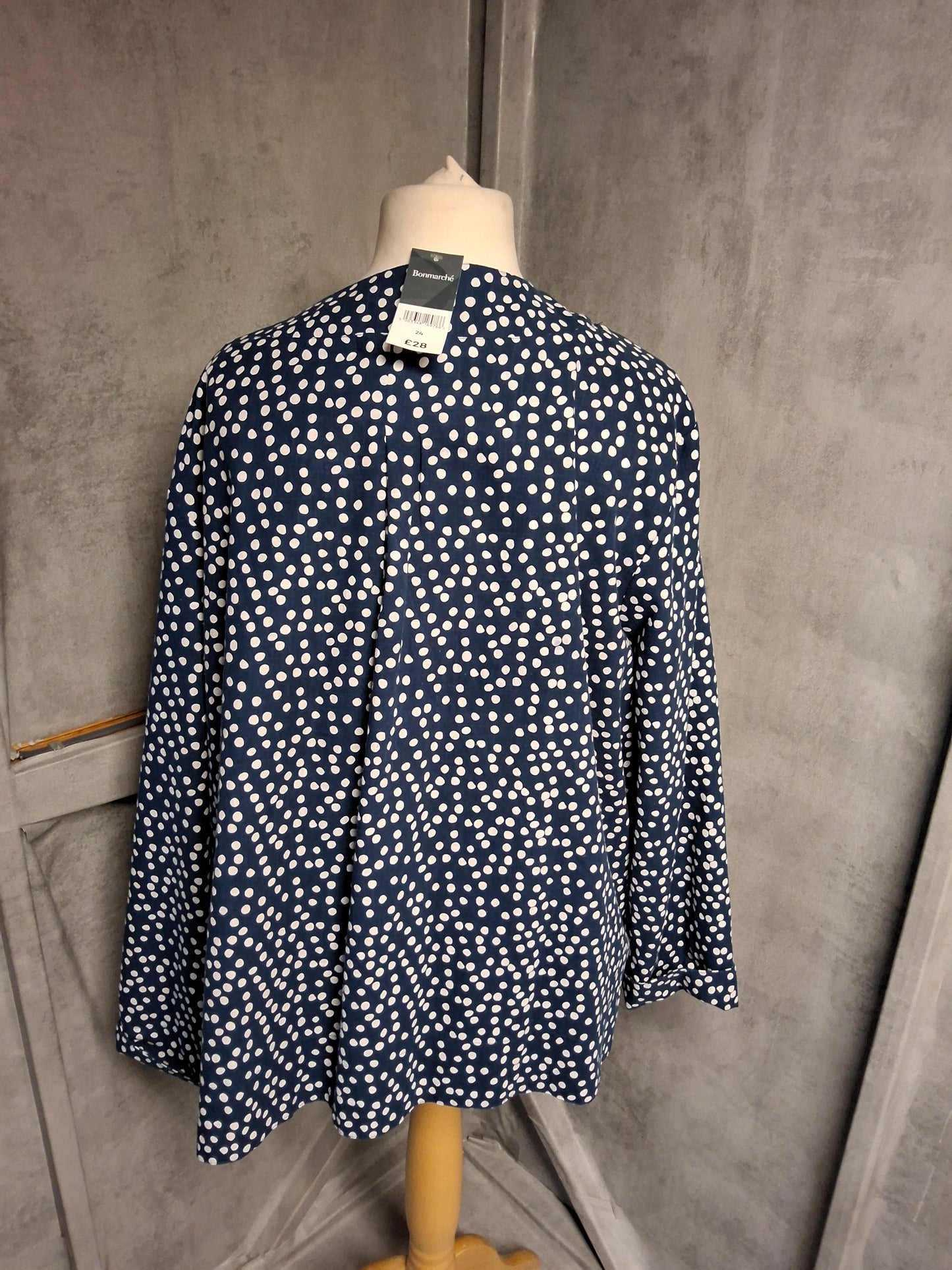Bonmarché Navy Spot Print Blazer – Size 24 – NWT RRP £24