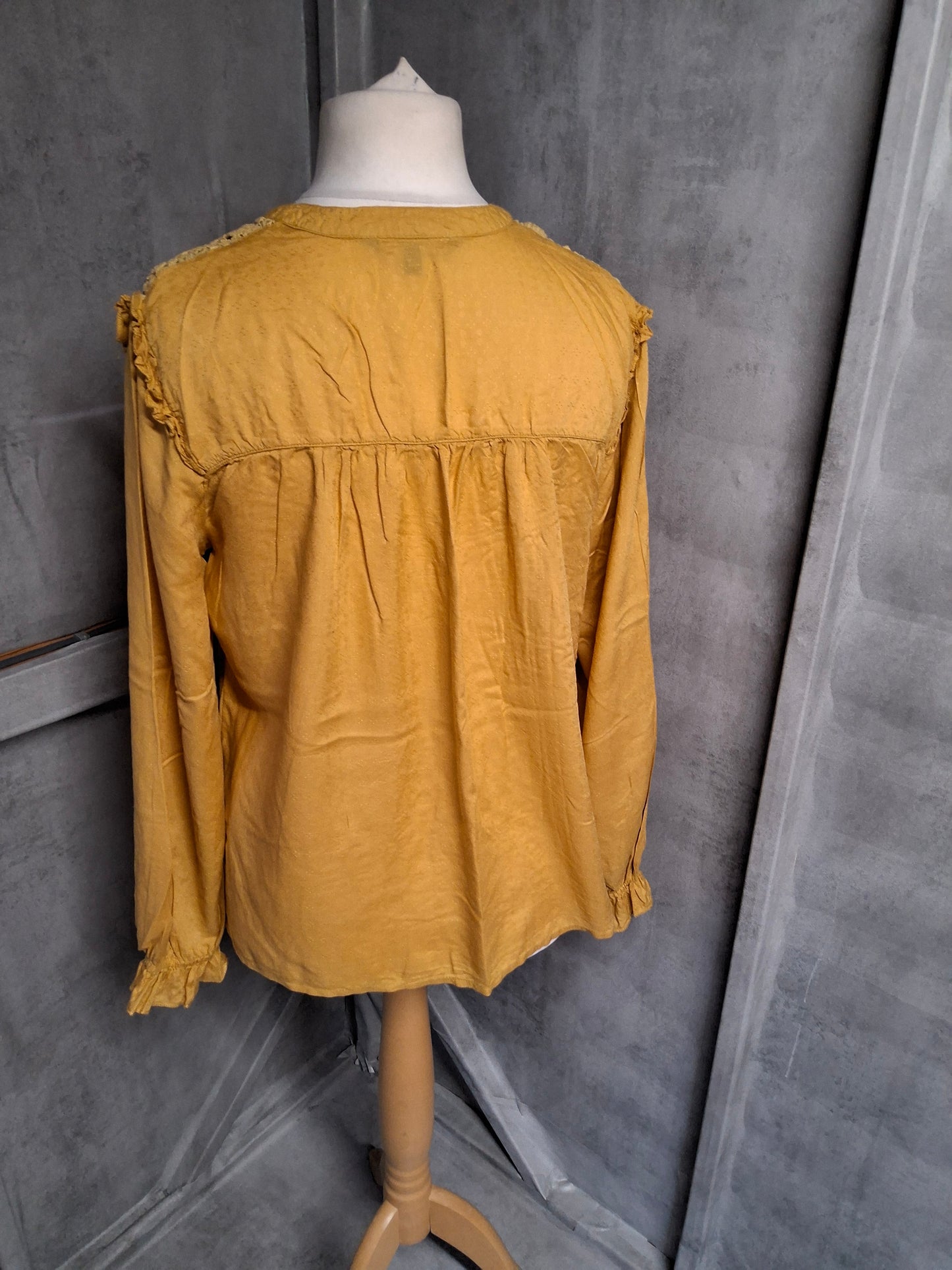 Laura Ashley Mustard Yellow Blouse – Size 12 – 100% Modal