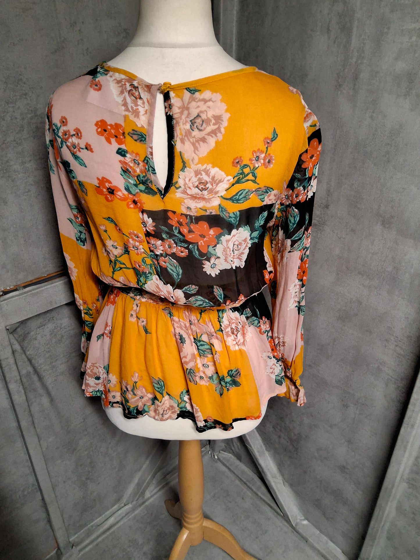 River Island Floaty Floral Patchwork Blouse – Size 12 – For When You Need to Look Alive But Can’t Be Bothered