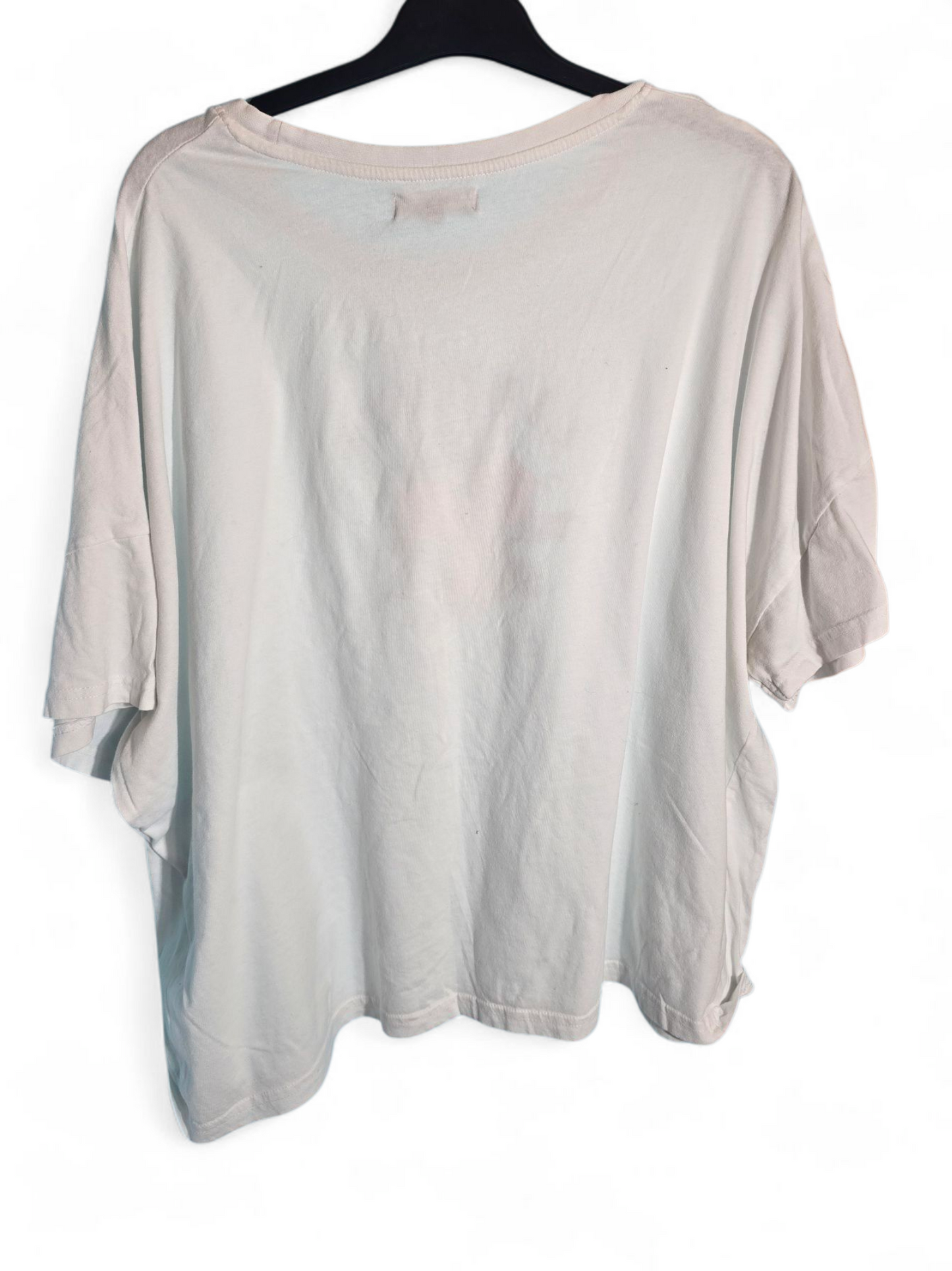 Studio Plus Size White Floral Cotton T-Shirt | Size 24/26 UK | Casual Comfort