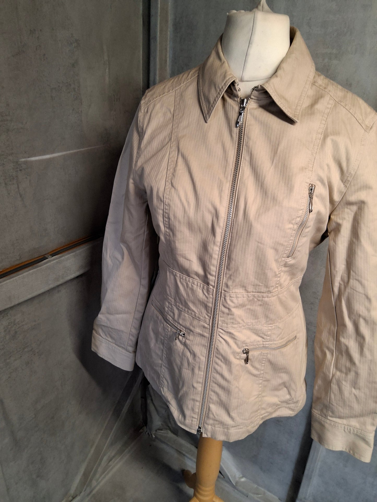 Next Y2K Petite Cream Cotton Jacket – Size 12 – Timeless 2002 Style
