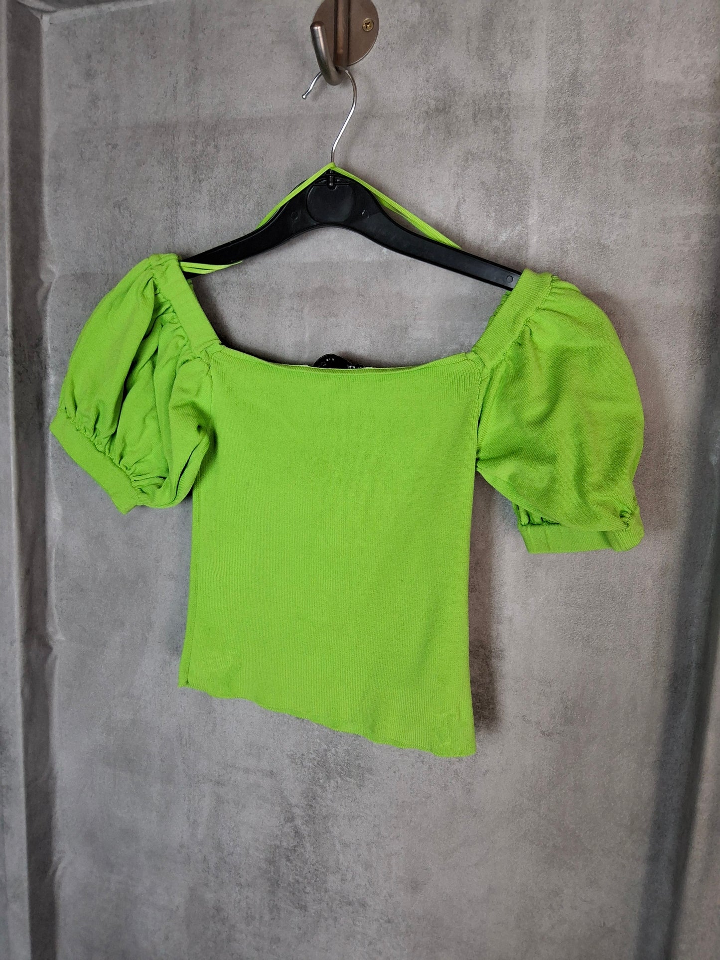 Zara Lime Green Puff Sleeve Crop Top ā Size S (Fits size 8/10) ā Summer Sass š