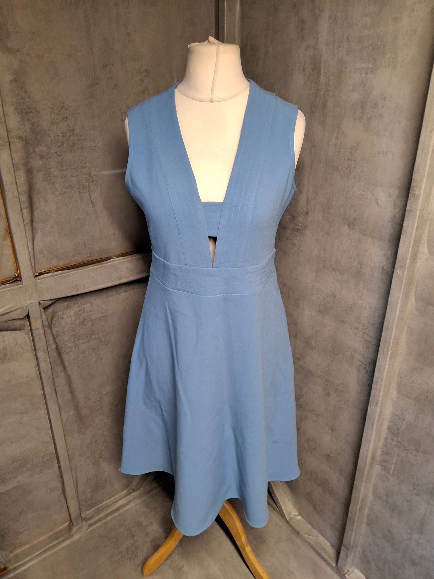 Topshop Blue Sleeveless Knee-Length Dress – Size 12 – NWT RRP £48