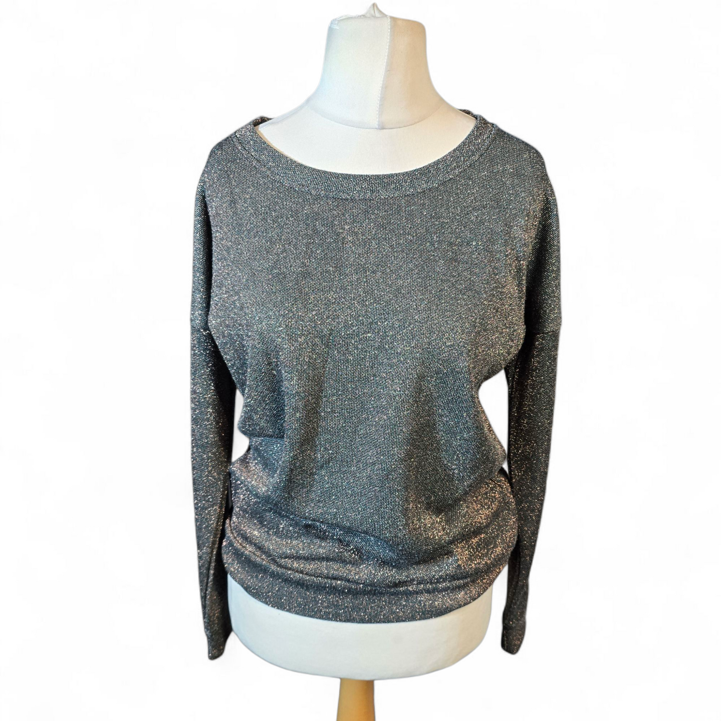 Next Green & Bronze Glitter Jumper – Size Small (UK 8/10)