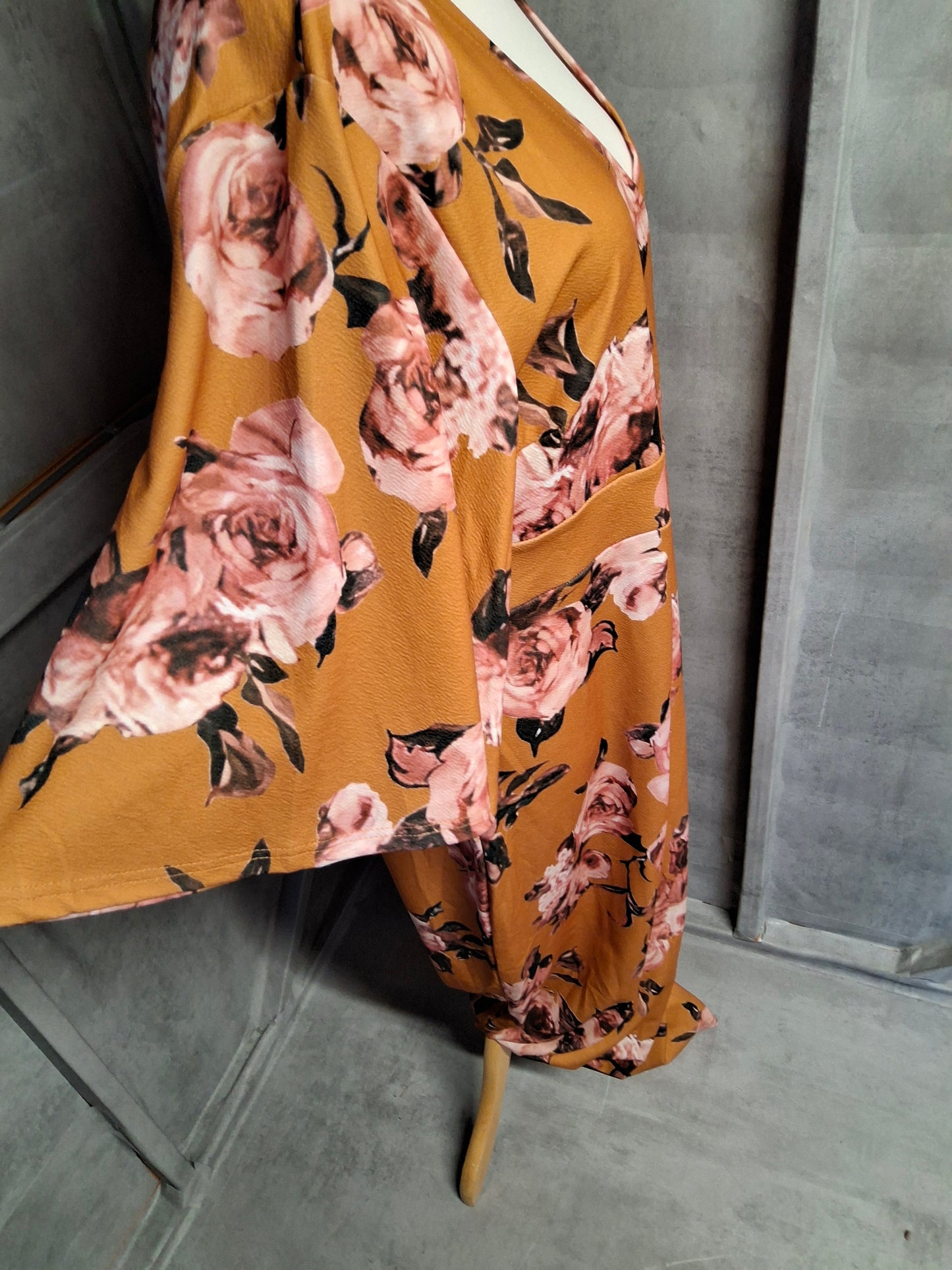 Shein Curve Orange Floral Maxi Dress – Size 3XL (UK size 18/20) – Wrap Bust