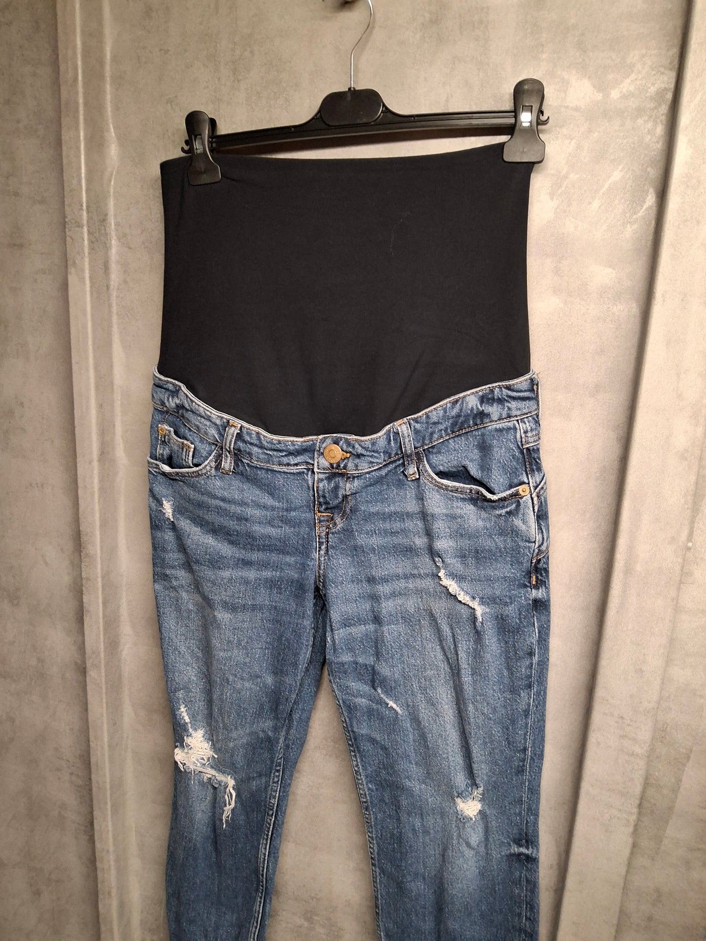 River Island Distressed Over-Bump Maternity Jeans โ Size 10 ๐๐ค