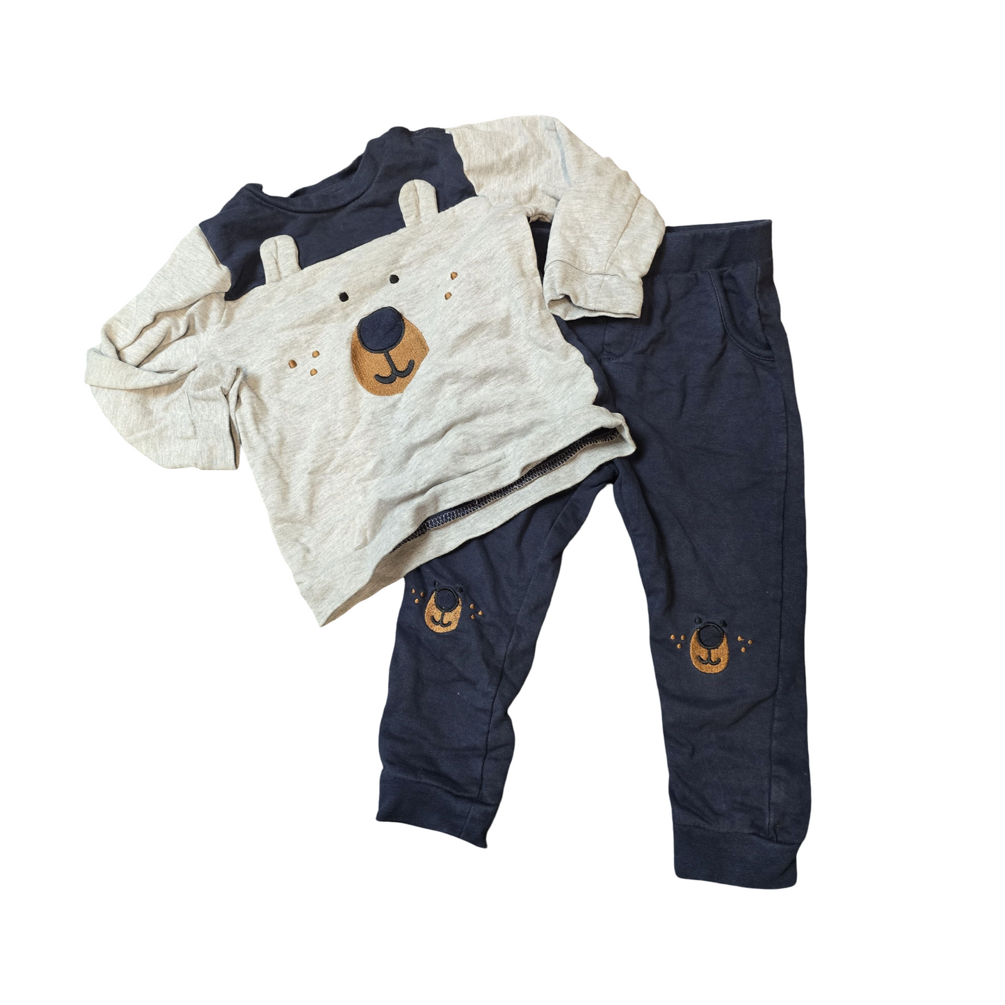 Pep & Co Boys Navy & Grey Jumper & Joggers Set – 18/24 Months – Cotton