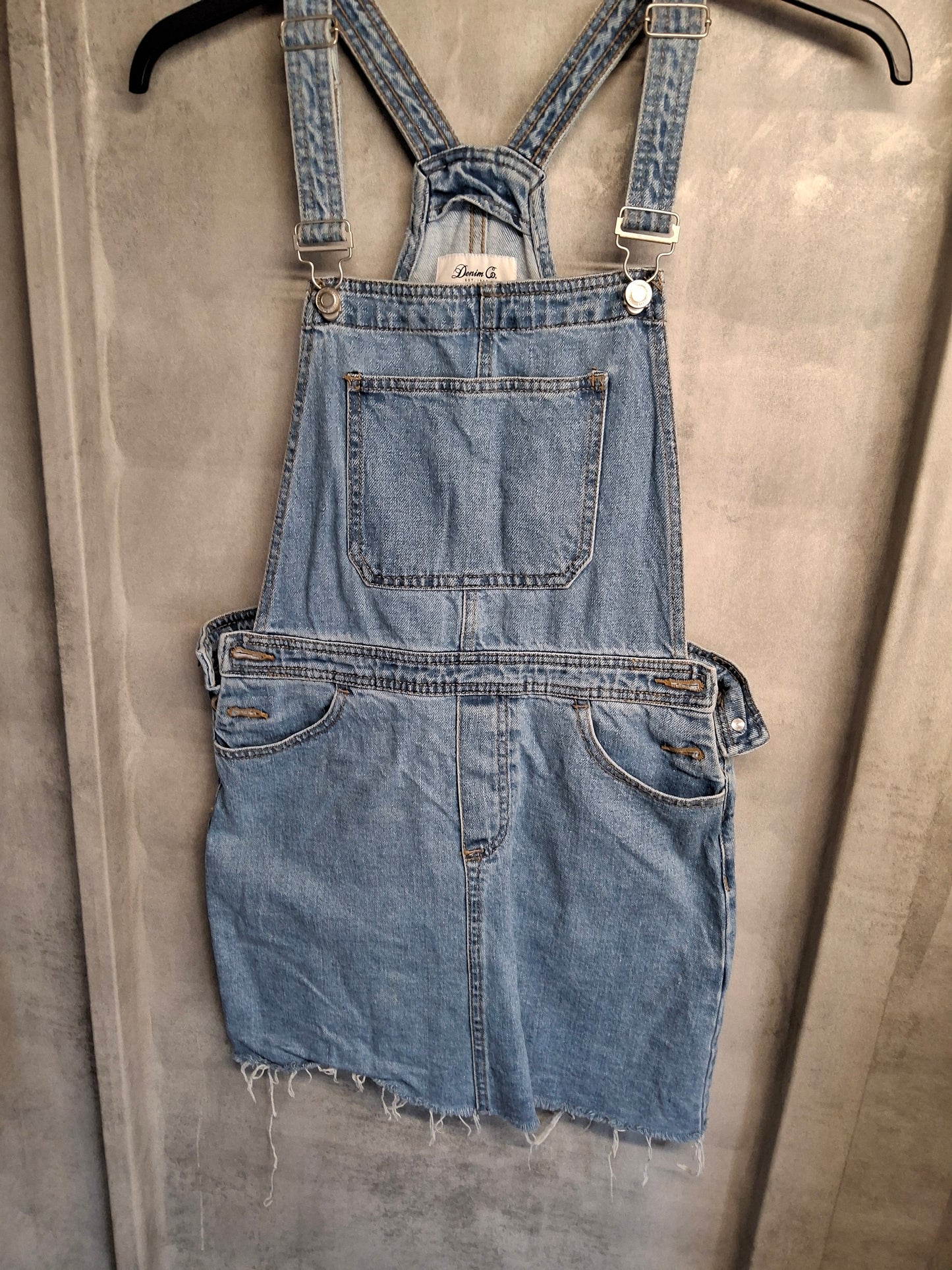 Primark Denim Pinafore Dress – Size 10 | 100% Cotton | Mini-to-Knee Casual Cool