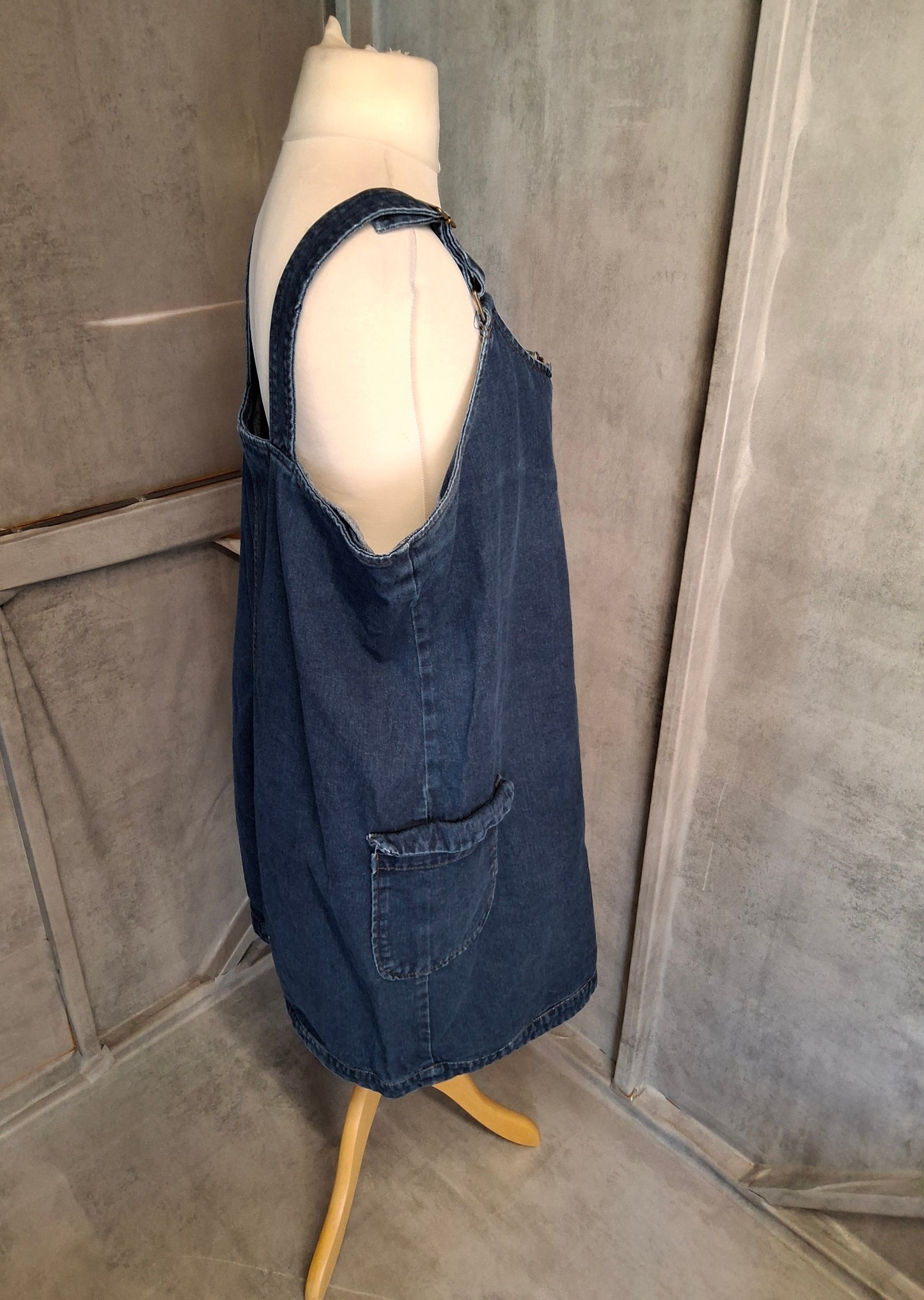 Red Herring 100% Cotton Denim Pinafore Dress β Size 18