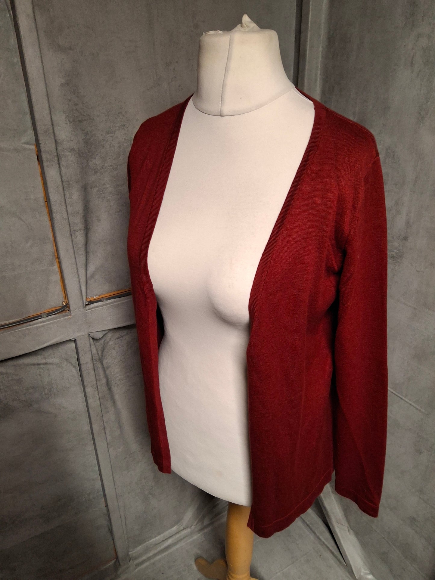 Kaffe Red Open Cardigan – Size Small (UK size 10/12)