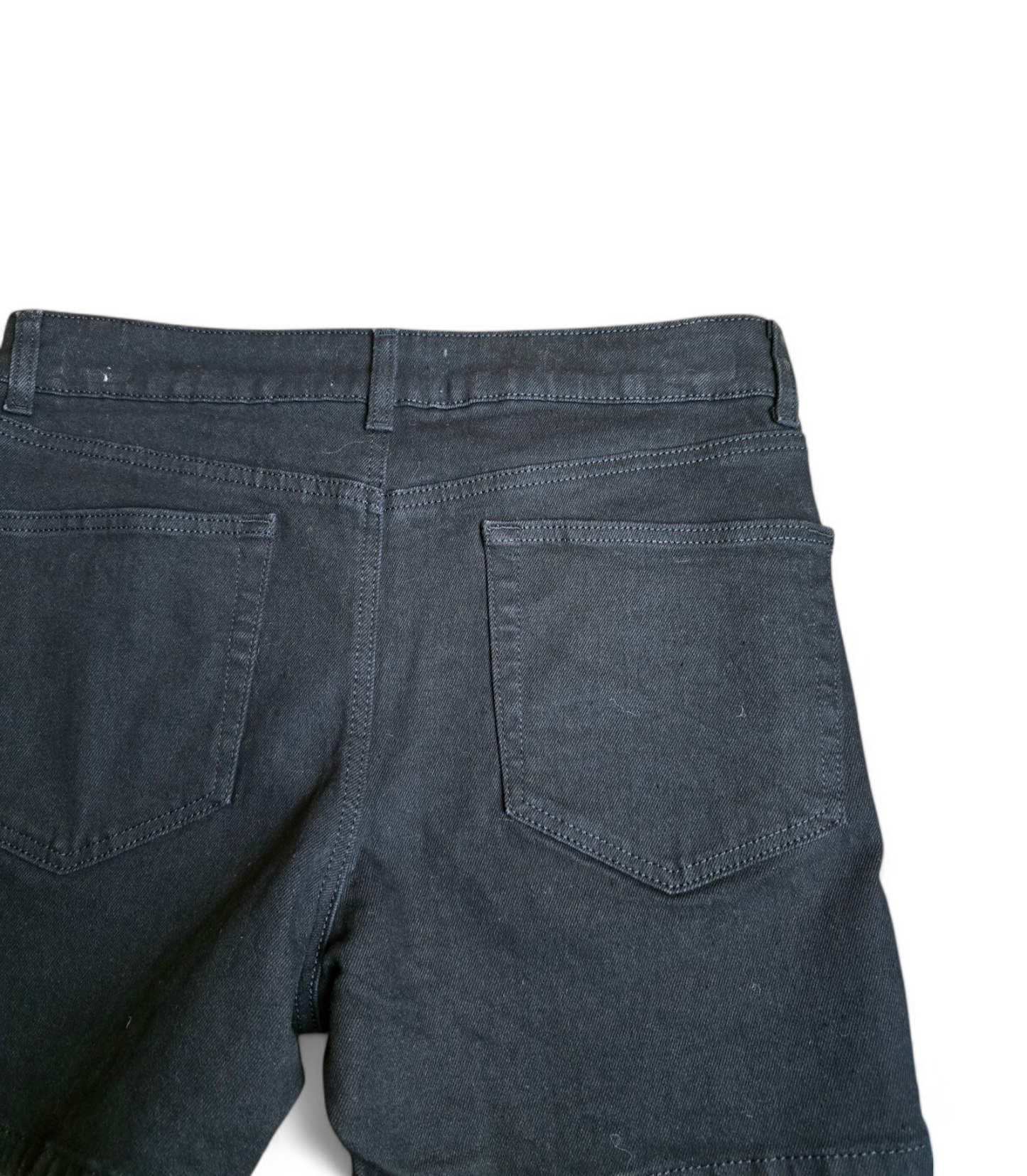 Asos high waisted black denim mini shorts size 28" W New size 10