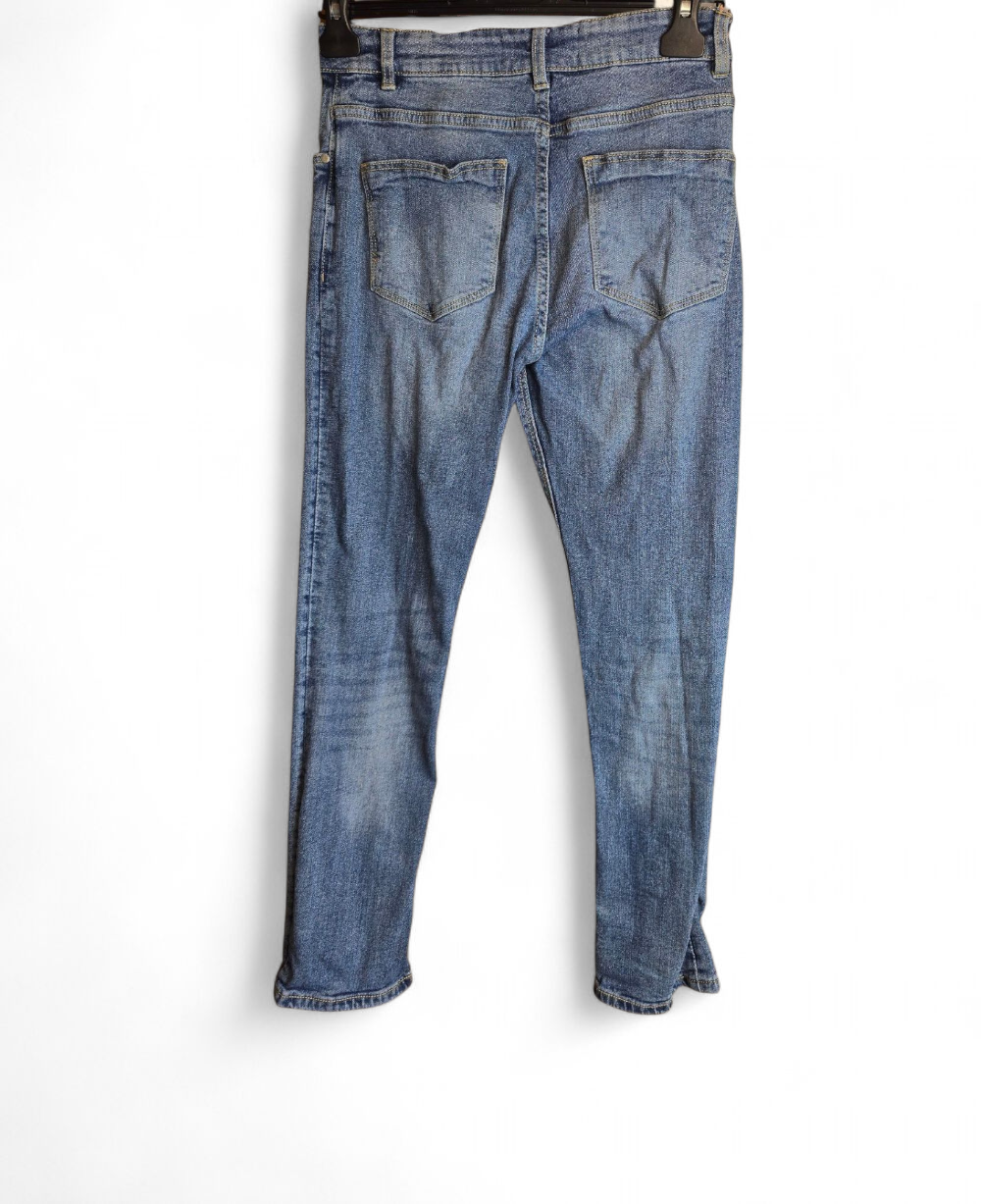 Boys Slim Leg Faded Jeans Age 13 – Front & Back Pockets, Stylish Everyday Denim