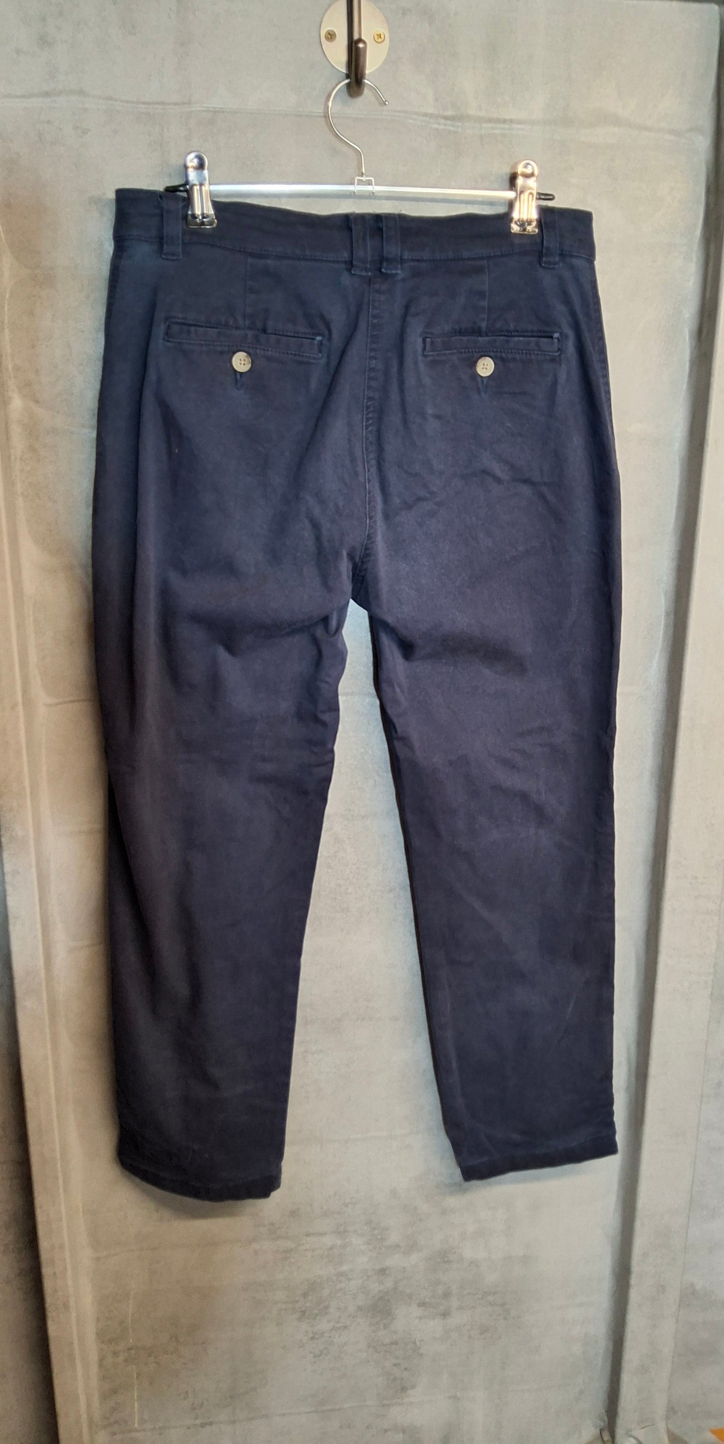 Joules Navy Cropped Chino Trousers ā Size 10 ā Cotton Modal Blend with Pockets