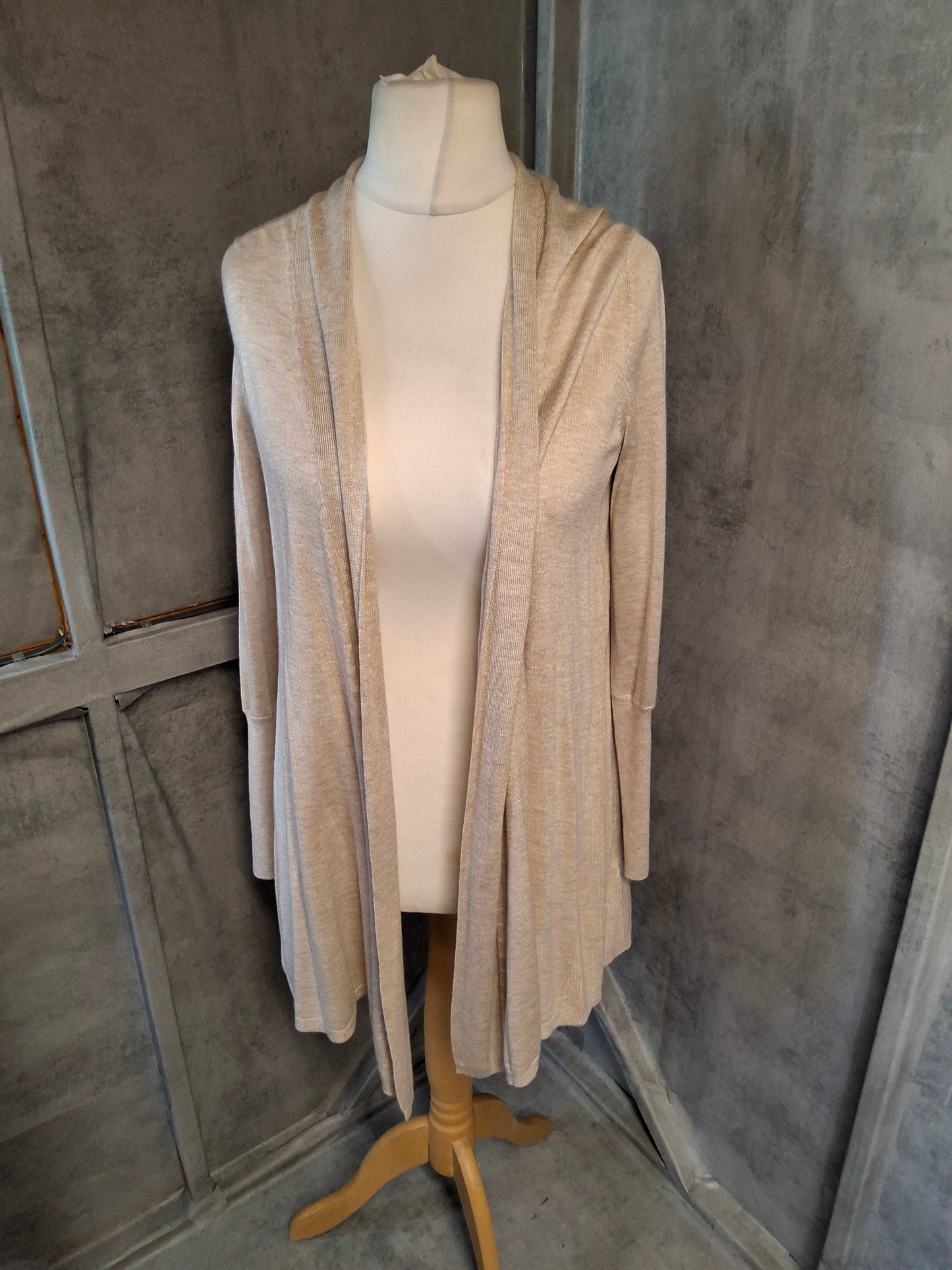 Marks & Spencer Cream Open Front Midi Cardigan – Size M (UK 10–14) – Layering Essential