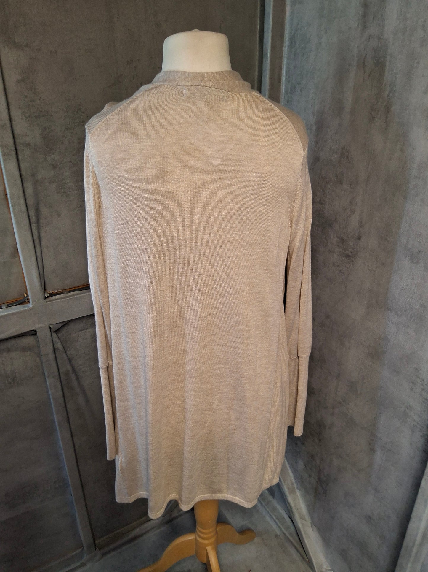 Marks & Spencer Cream Open Front Midi Cardigan – Size M (UK size 10–14) – Layering Essential