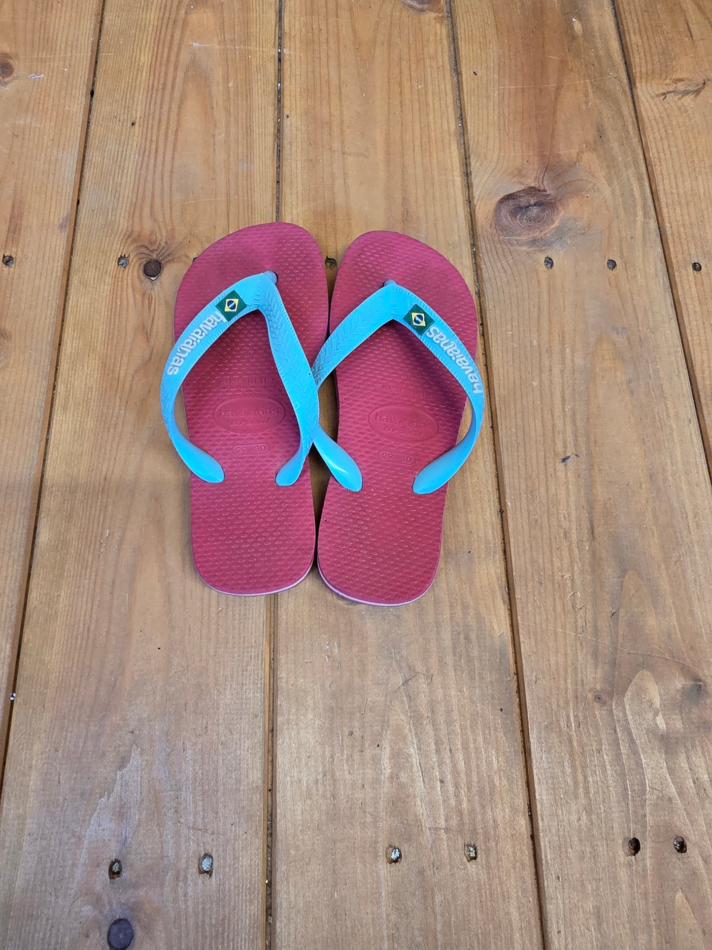 Havaianas Kids Flip Flops Size 12.5/13 – Mint Green & Pink, Comfy Fit, Durable, Light Marks