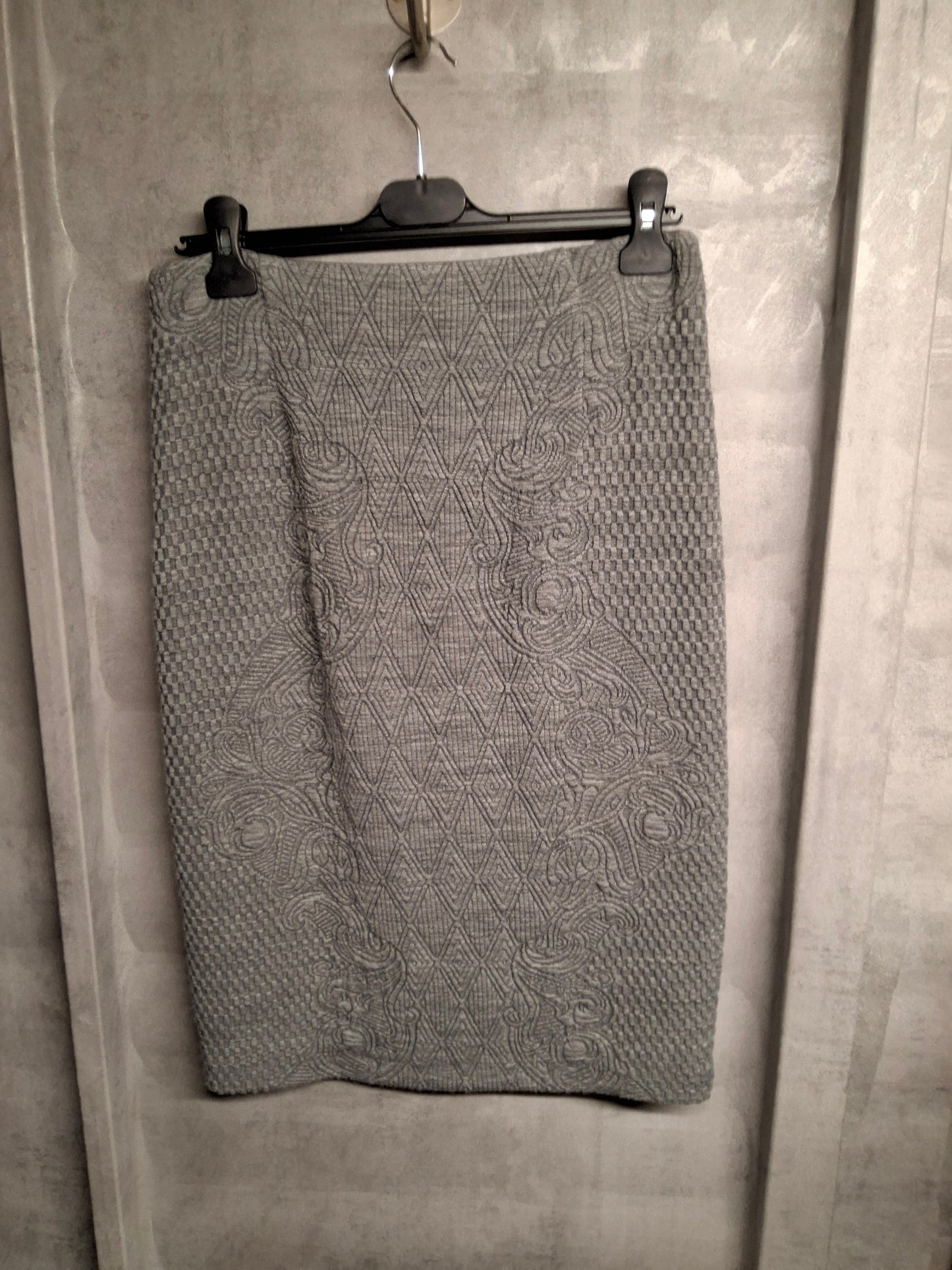 Laura Ashley Grey Knitted Skirt | Size 10 | Lined | Wool Blend