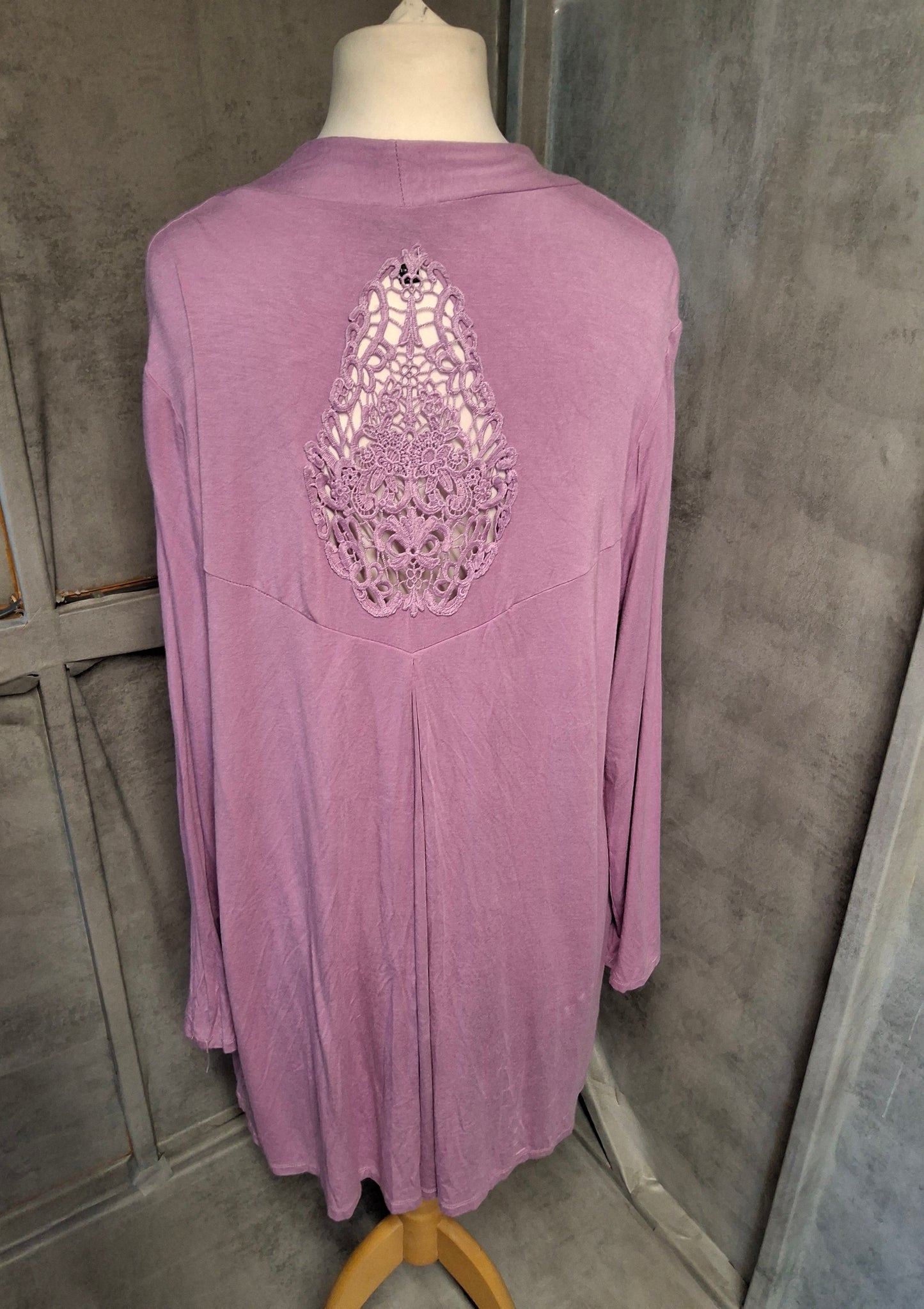 Antthony Lilac Open Cardigan β Size M (Fits UK size 14/16) β Stretch Rayon Blend