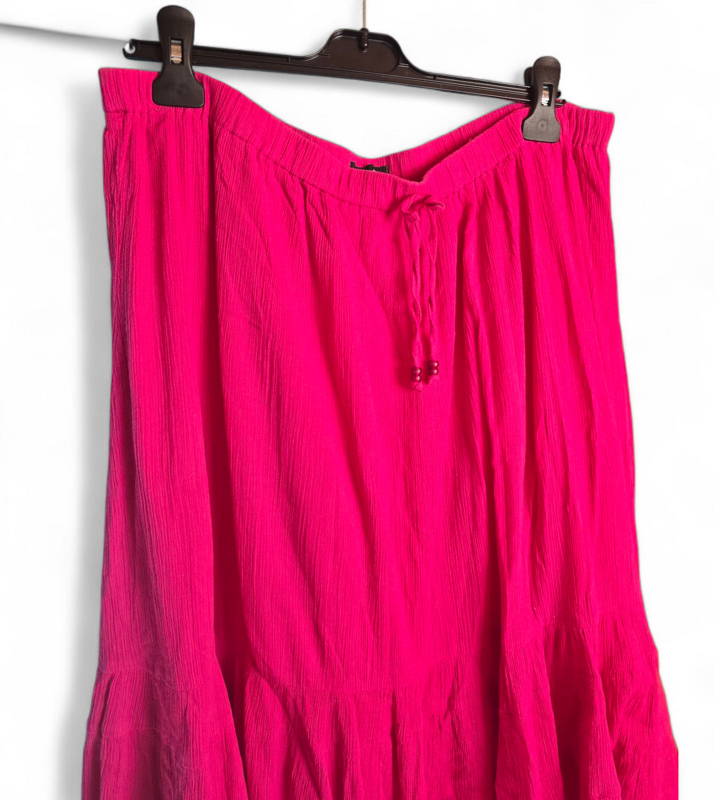 Rogers & Rogers Pink Flared Lined Midi Skirt Size 24 – 100% Cotton, Elasticated Waist