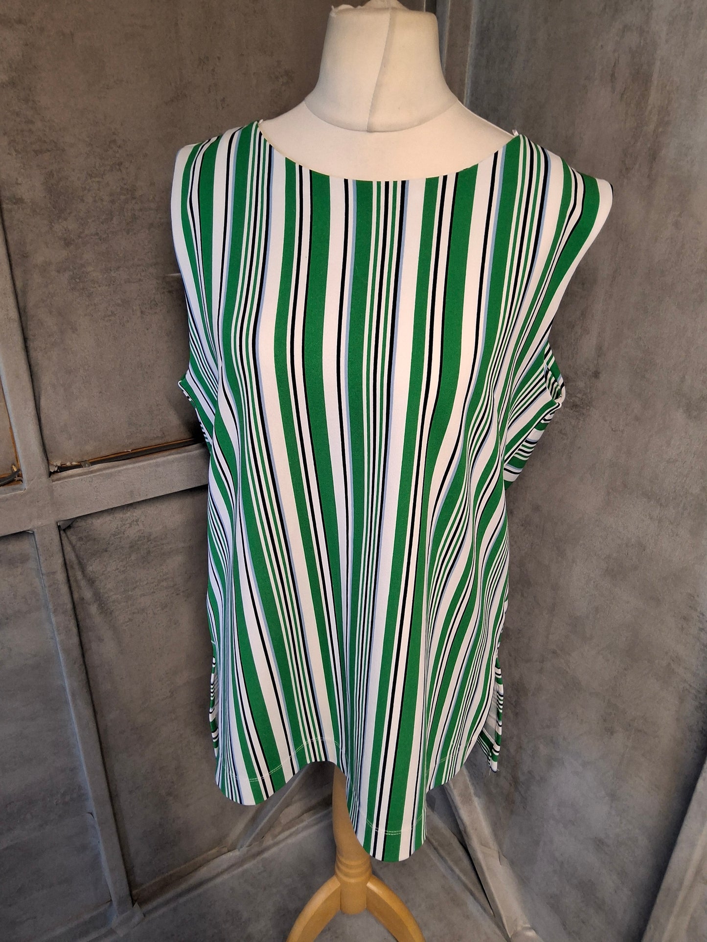 NEXT Green Stripe Sleeveless Blouse – Size 18