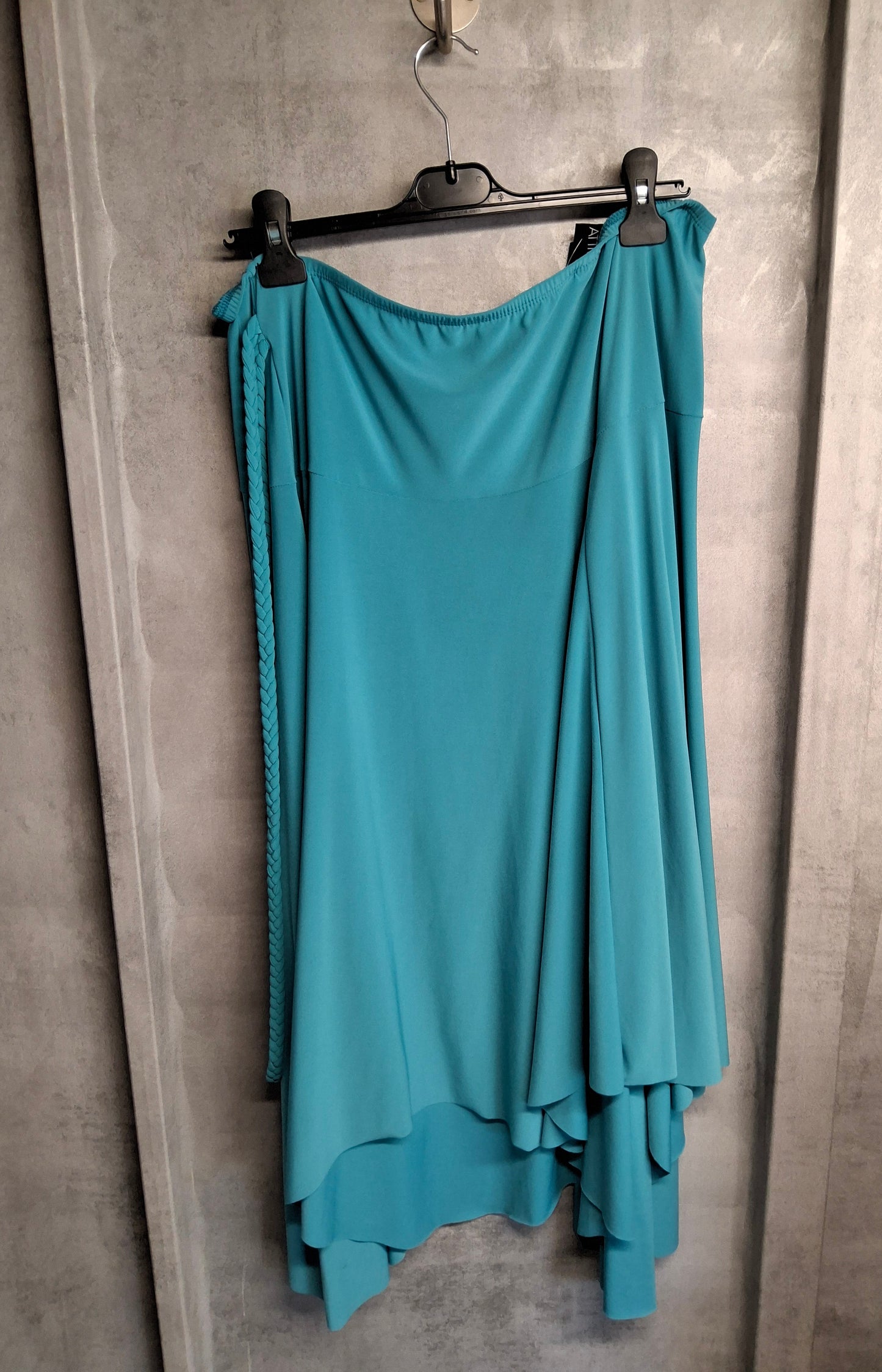 Attitudes by Renée Teal Green Asymmetrical Midi Skirt – Size 3XL UK 24–28