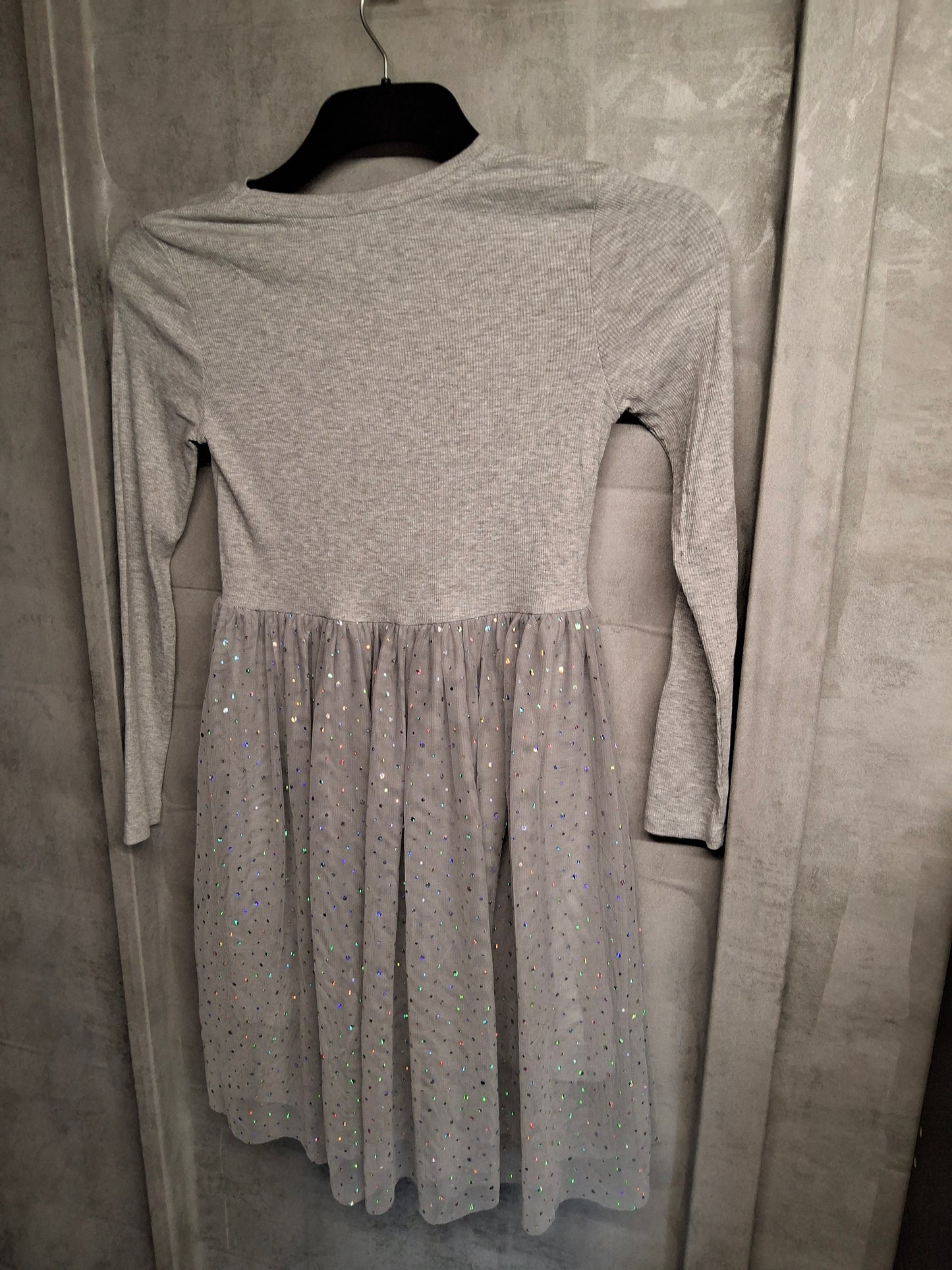 George Girls’ Grey Tulle Sequin Dress – Age 12–13 Years – Cotton & Polyester Party Outfit