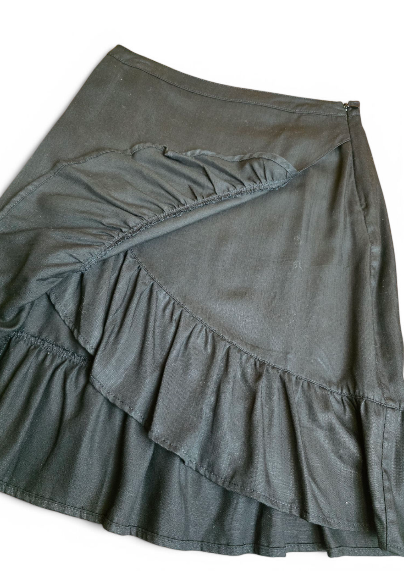 Next black frilly knee length skirt size 8